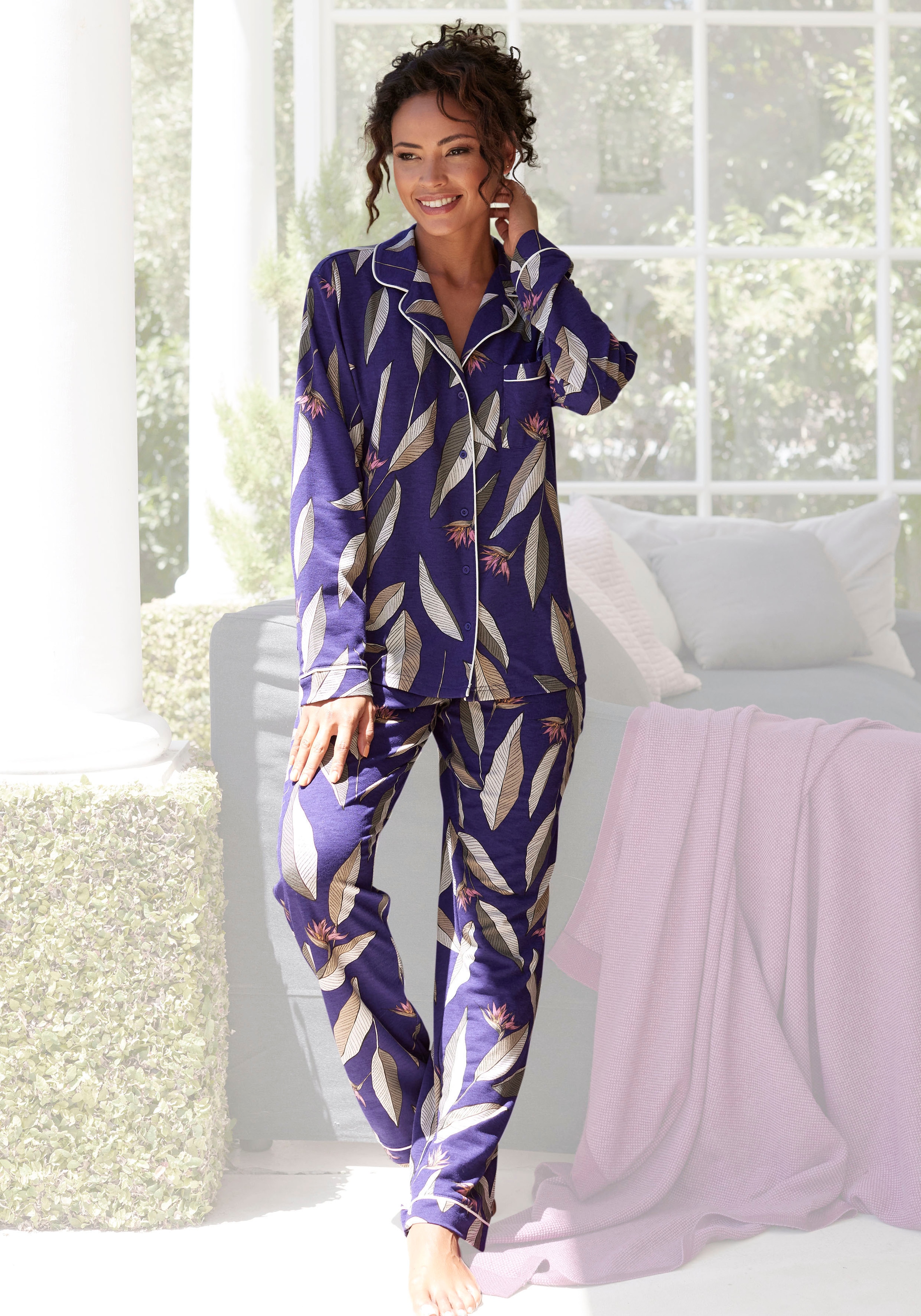 | I\'m klassischen kaufen walking Schnitt Pyjama, im LASCANA (2 tlg.), online