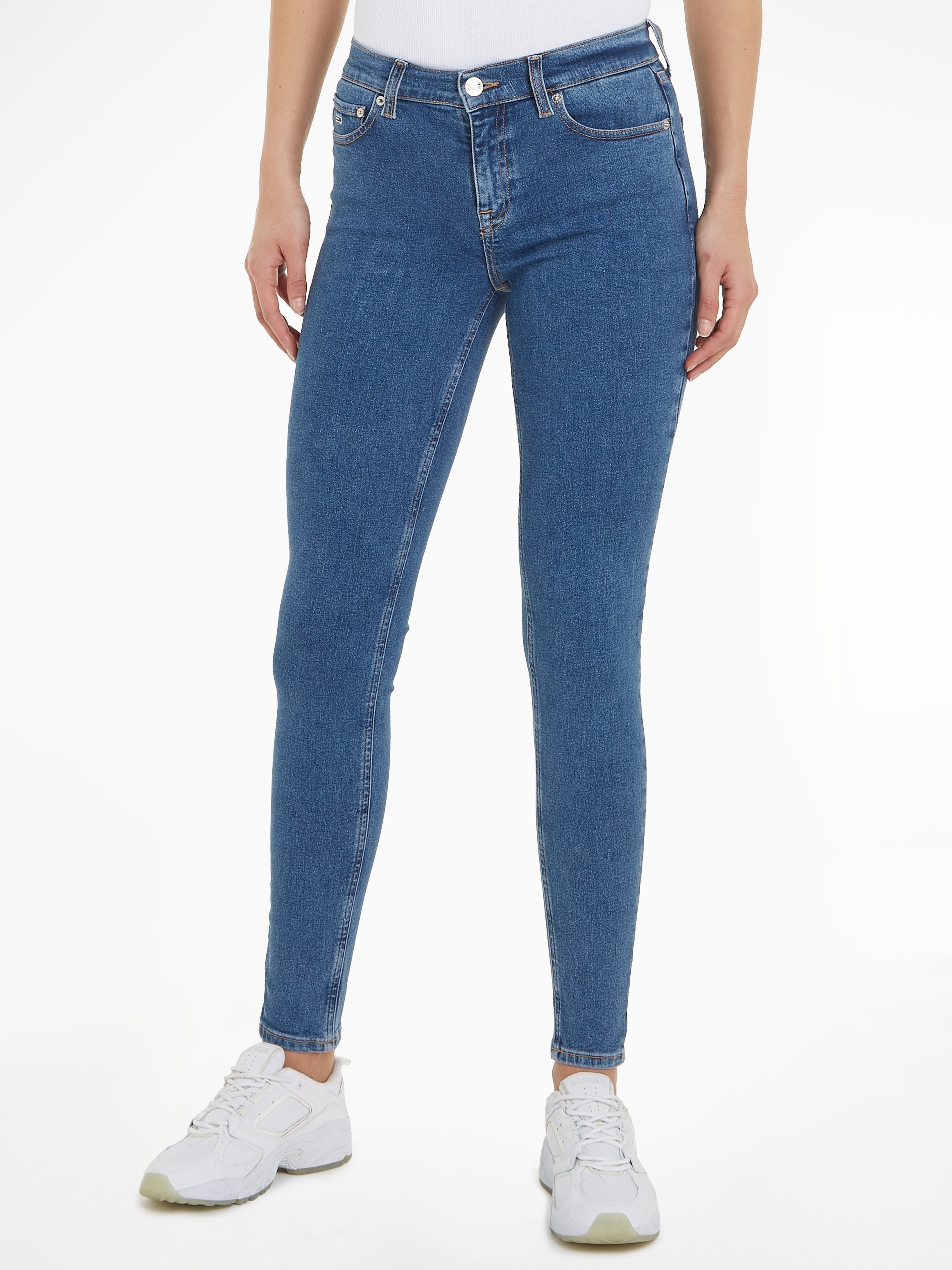 Jeans Tommy Bequeme Jeans mit I\'m walking kaufen Ledermarkenlabel »Nora«, | online