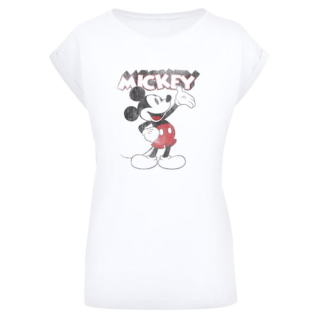 walking T-Shirt Mickey Damen,Premium Presents »Disney I\'m F4NT4STIC shoppen | Ärmel,Bedruckt Merch,Regular-Fit,Kurze Maus«, Classic Micky Mouse