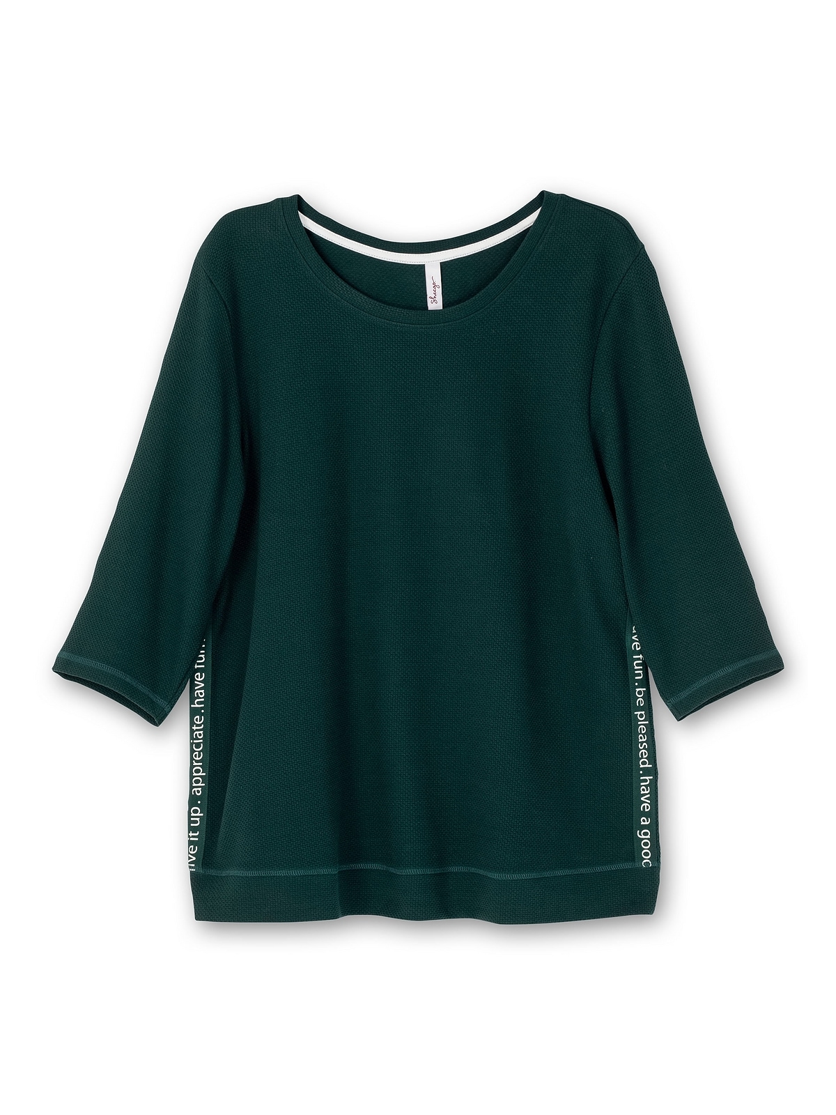 »Große mit Zierband aus Sweatshirt Größen«, shoppen Sheego Waffelpiqué, seitlich