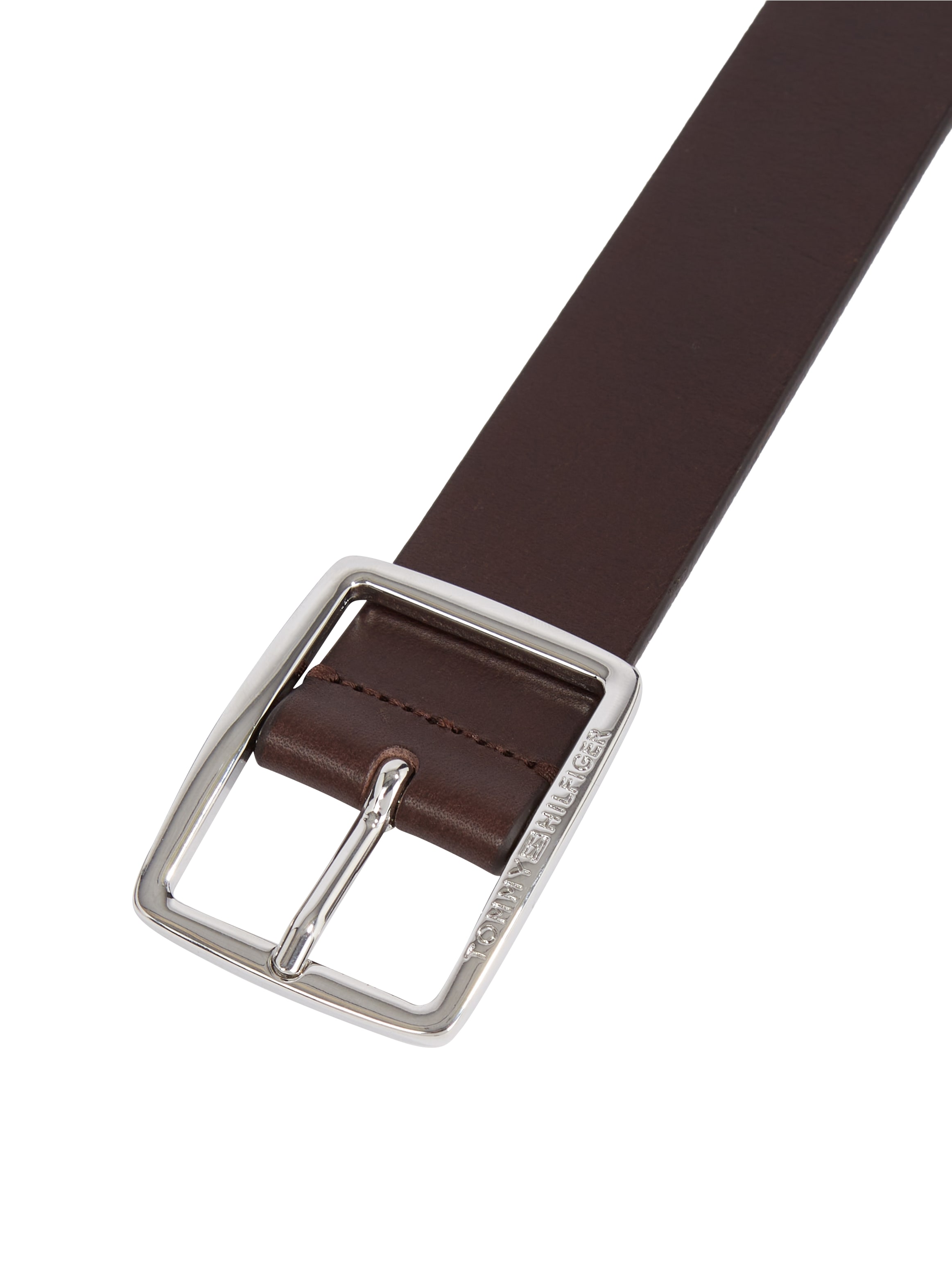 Hilfiger Buckle«, »New glänzender | Tommy bestellen Logo-Schnalle I\'m walking Ledergürtel mit