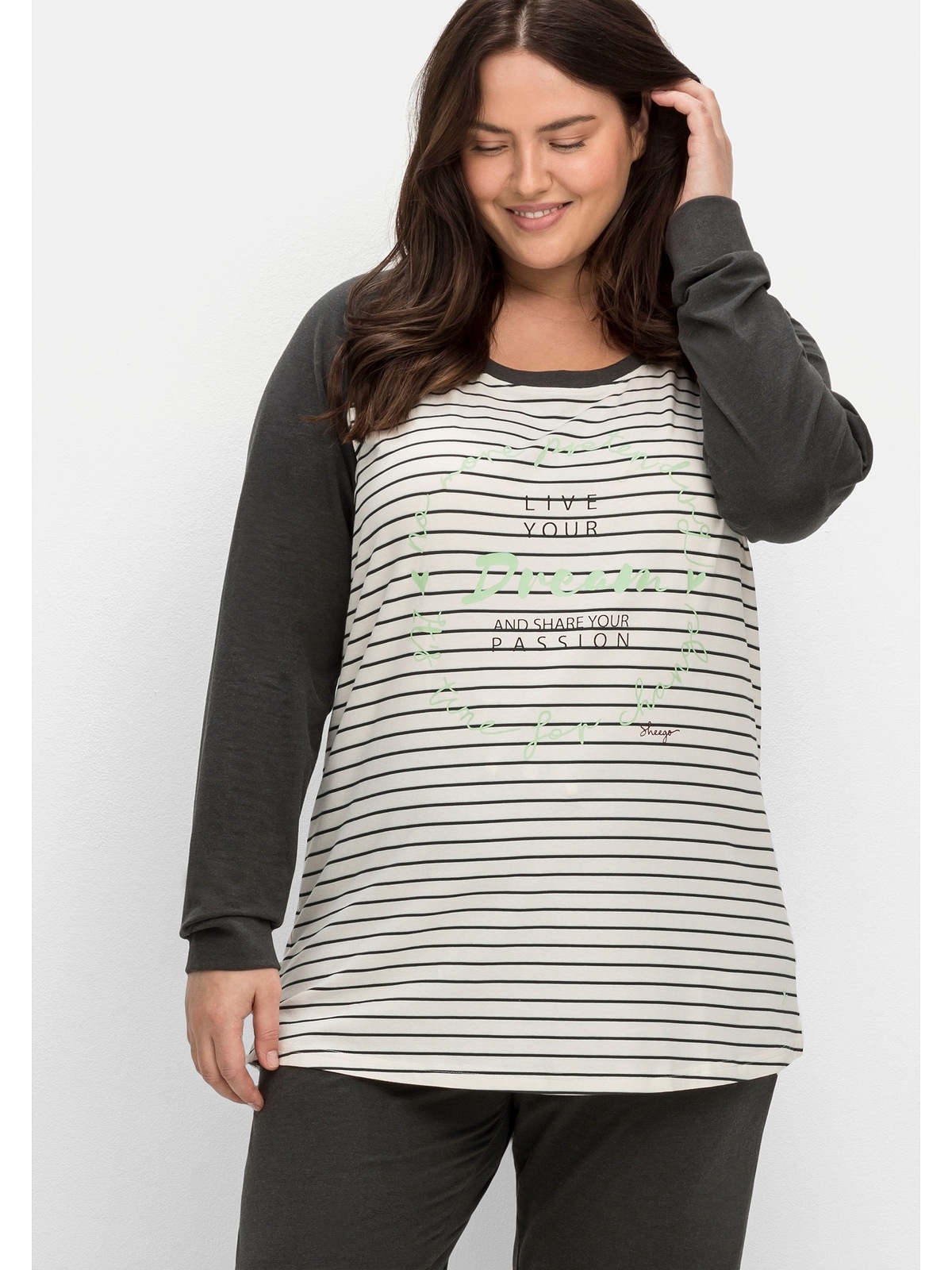 Sheego Pyjama »Große Shirt Größen«, & Wäsche Baumwollmix Rechnung (Set), bestellen mit aus und Hose auf