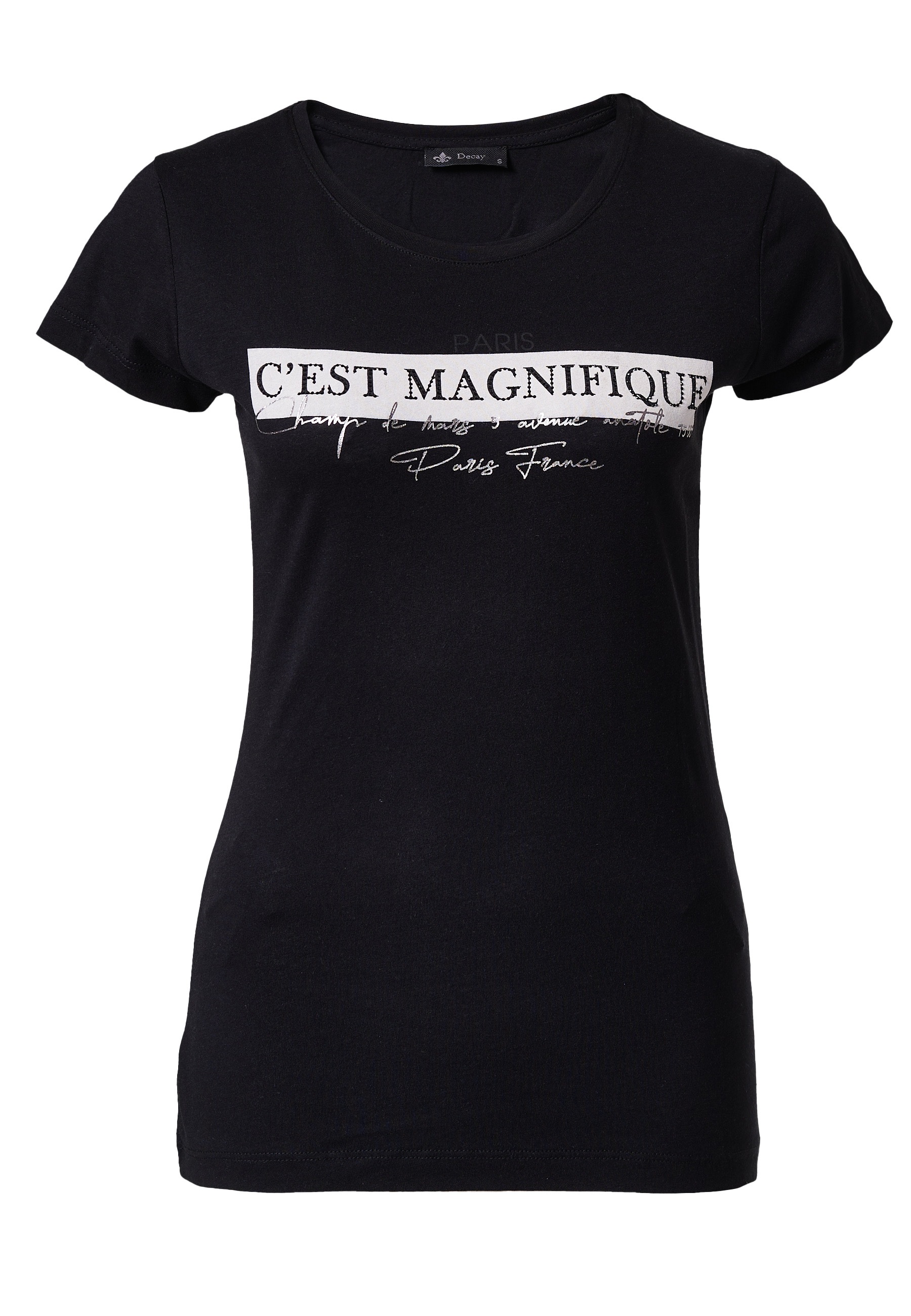 T-Shirt Magnifique«, Decay coolem Frontprint mit »C´est online