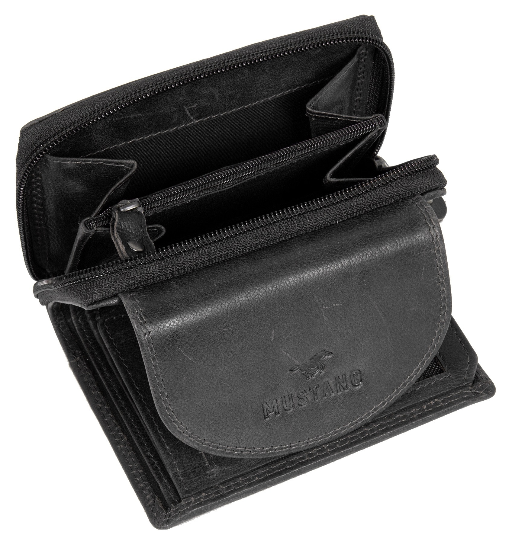 MUSTANG Geldbörse »Udine leather wallet praktischen Format im top | opening«, walking I\'m bestellen