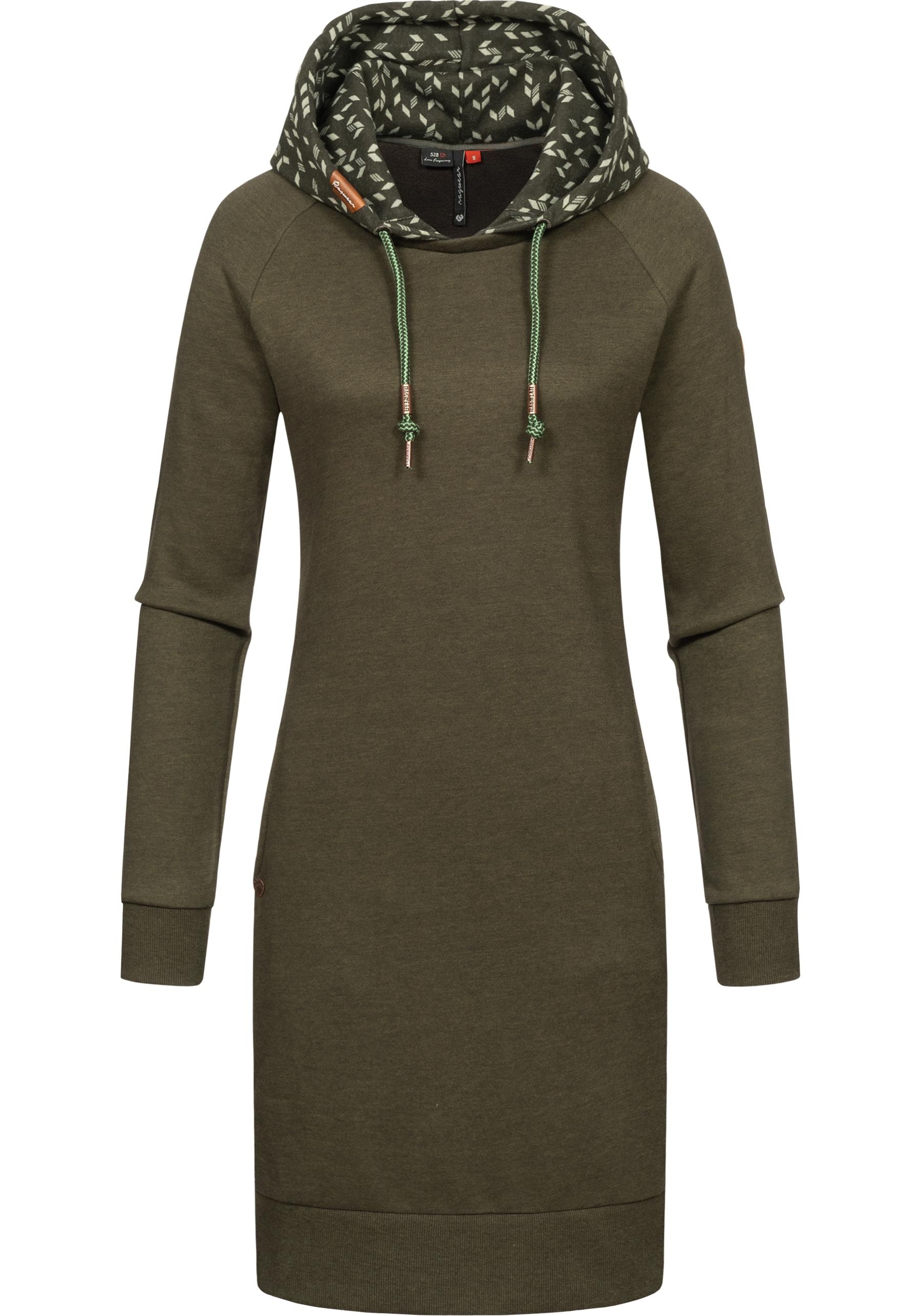Ragwear Druckkleid »Bess«, Langärmliges Baumwoll Kleid mit Printmuster-Kapuze kaufen