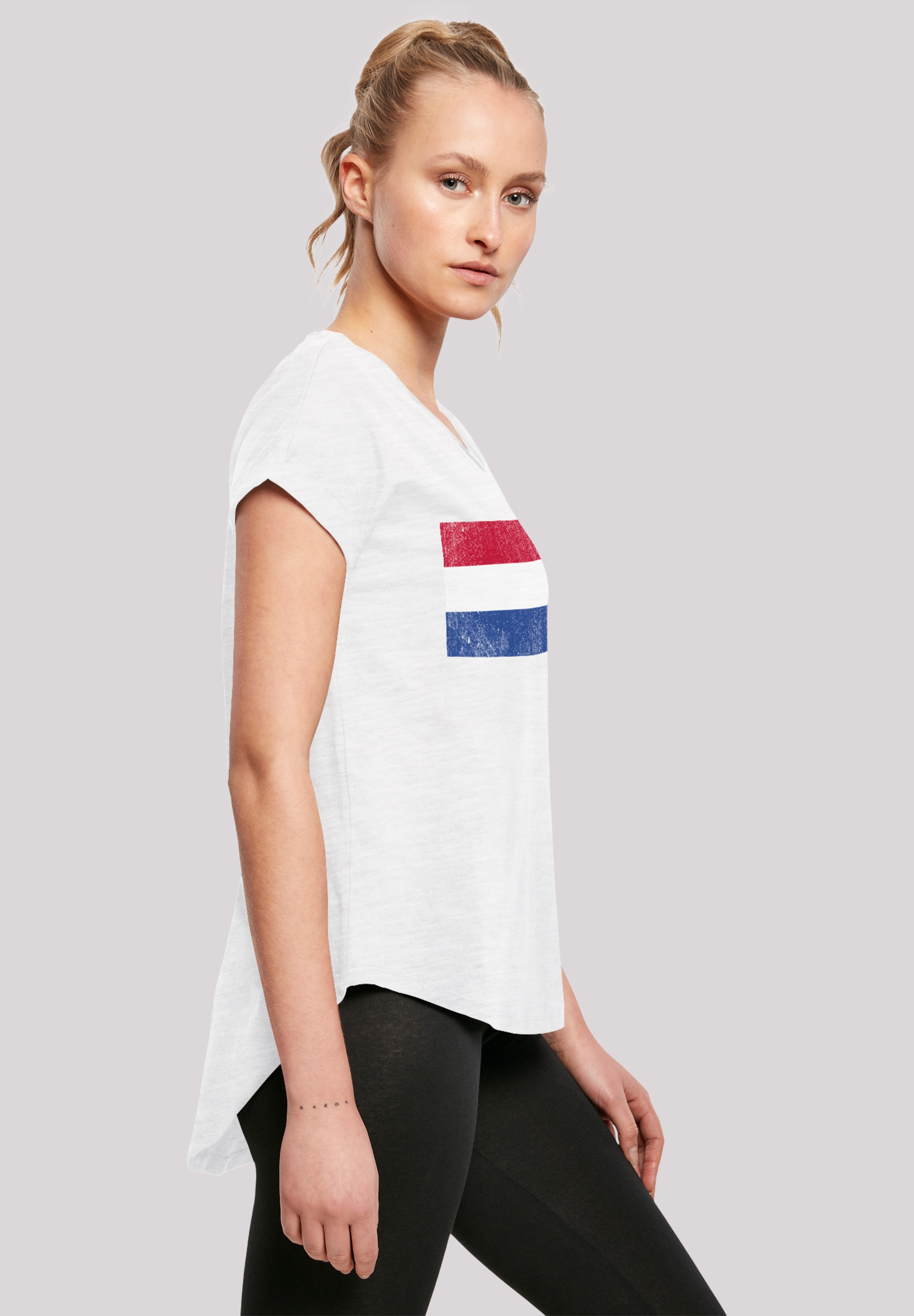 F4NT4STIC T-Shirt »Netherlands distressed«, Holland Flagge NIederlande shoppen Print