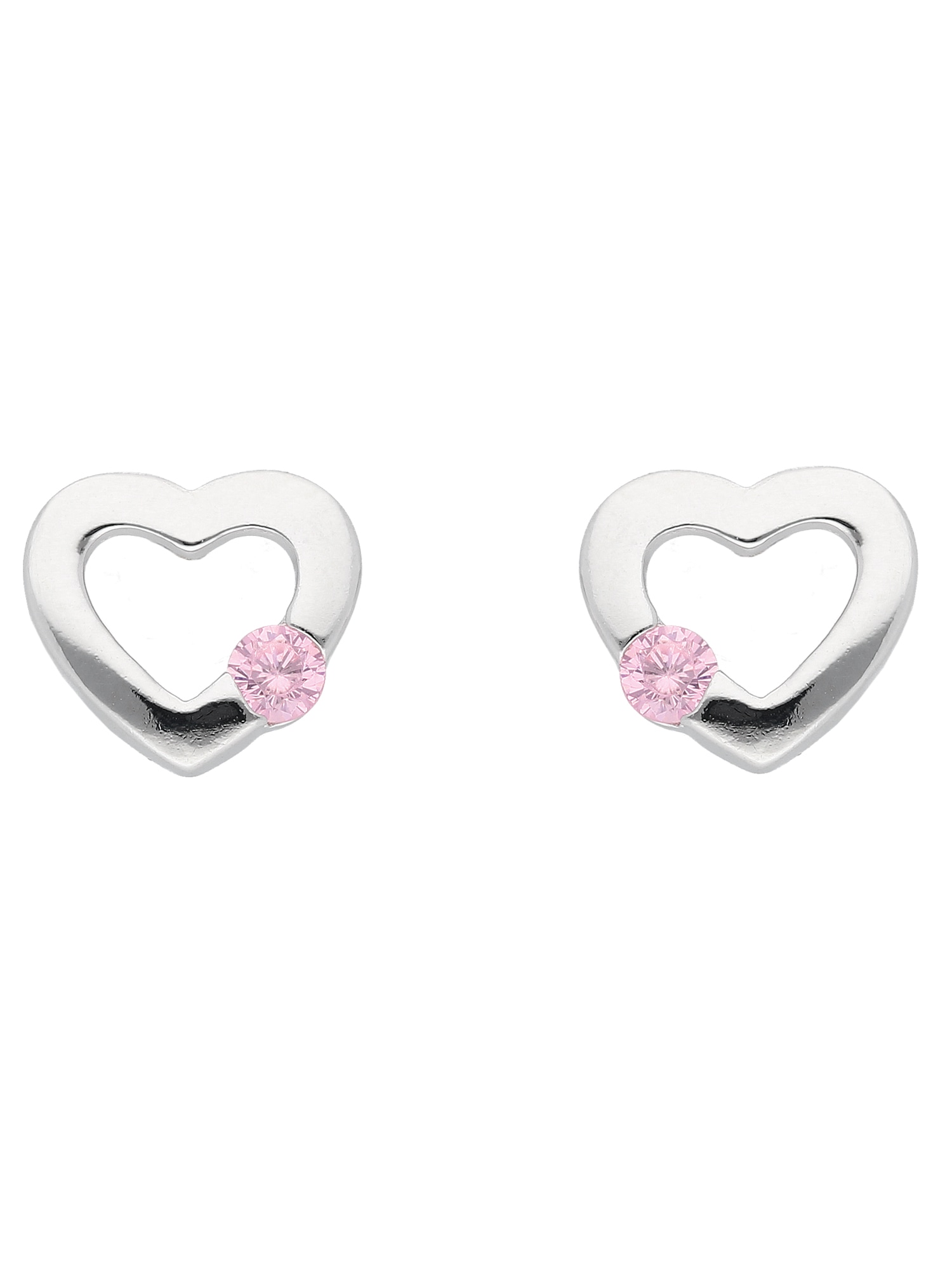 Ohrstecker mit für Paar Adelia´s Silber Zirkonia Ohrringe 925 Silberschmuck Herz Damen Ohrhänger