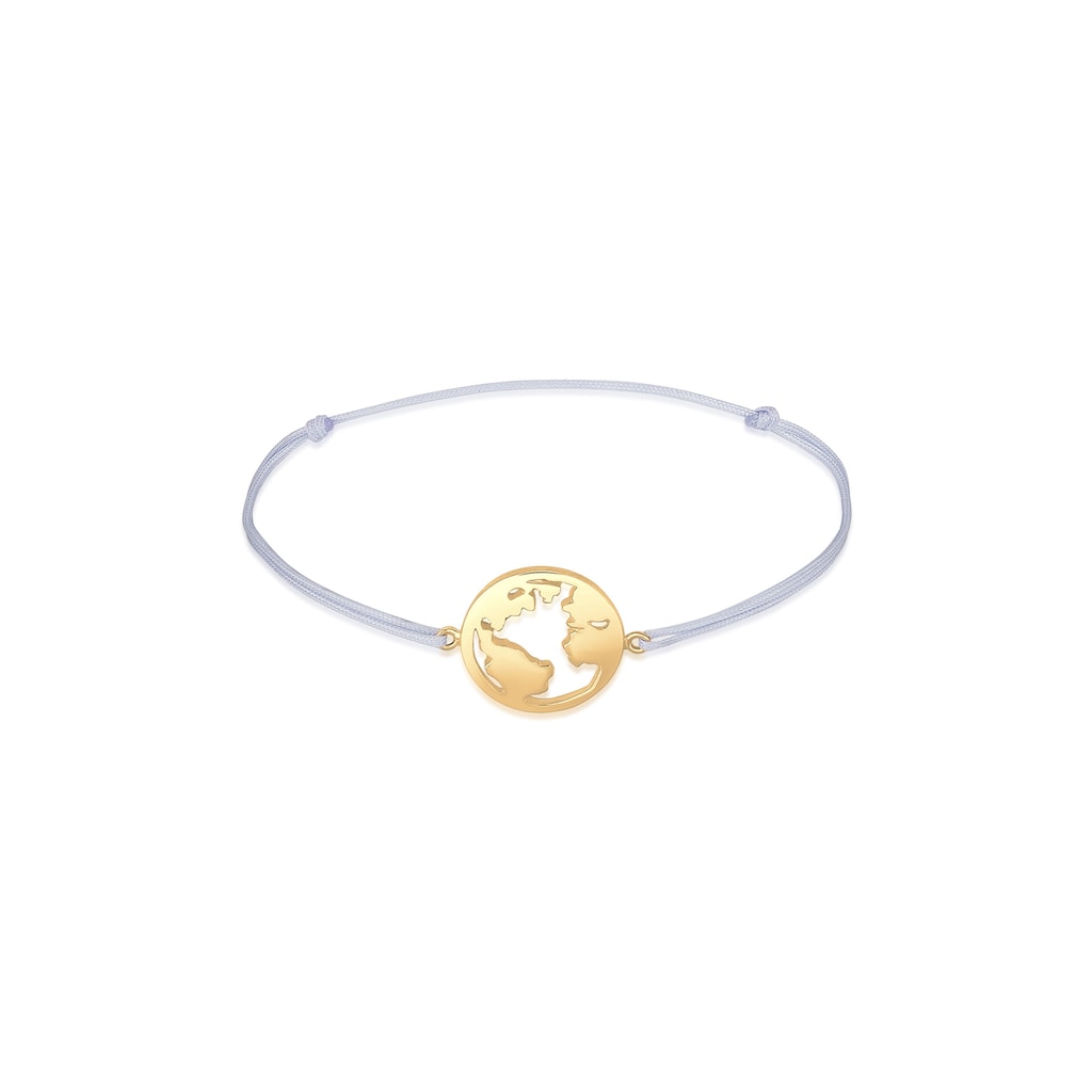Elli Armband Weltkugel Globus Reise Nylon Bändchen 925 Silber Elli Armband Weltkugel Globus Reise Nylon Bändchen 925 Silber
