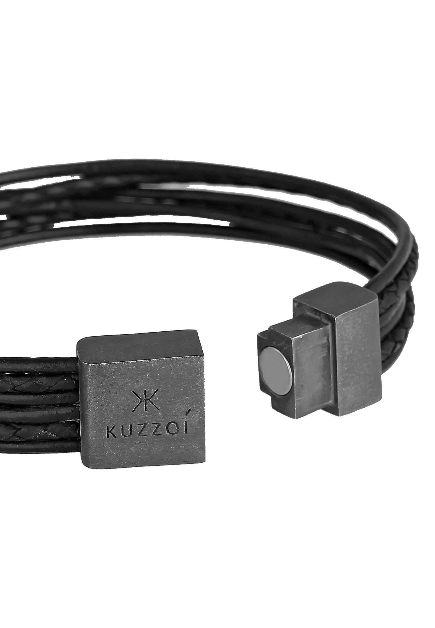 Kuzzoi Armband »Leder oxidiert« Basic walking 925 Magnet kaufen | 6-reihig I\'m Silber