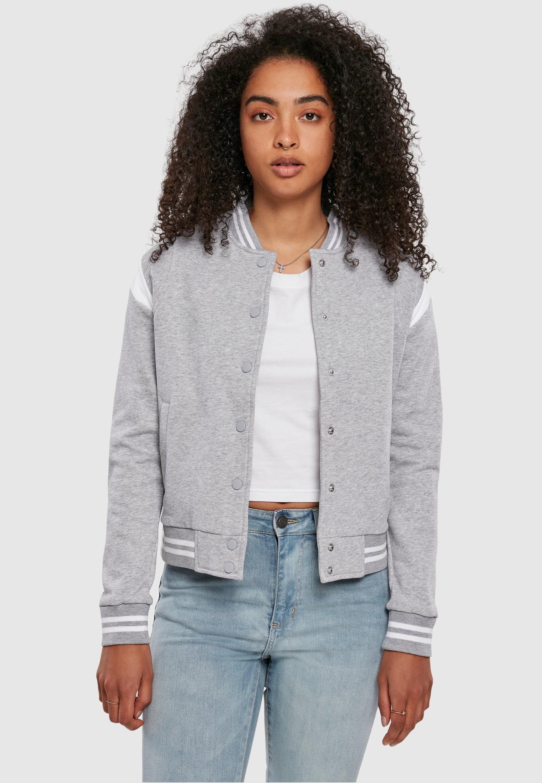 URBAN CLASSICS Collegejacke »Damen Ladies Organic Inset College Sweat Jacket«,  (1 St.), ohne Kapuze kaufen