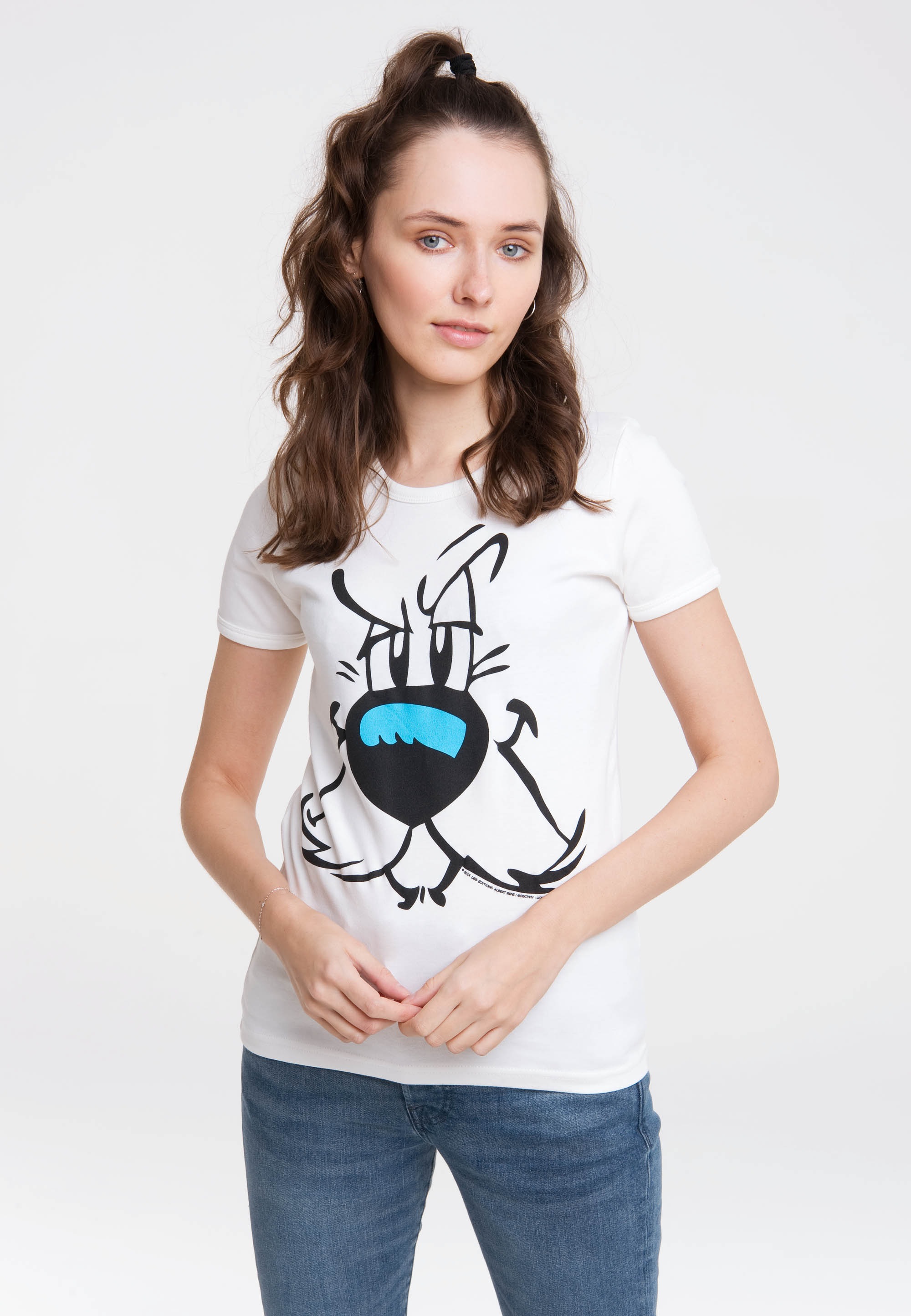 LOGOSHIRT T-Shirt »Asterix - | walking online Gesicht«, I\'m lizenziertem mit Originaldesign Idefix