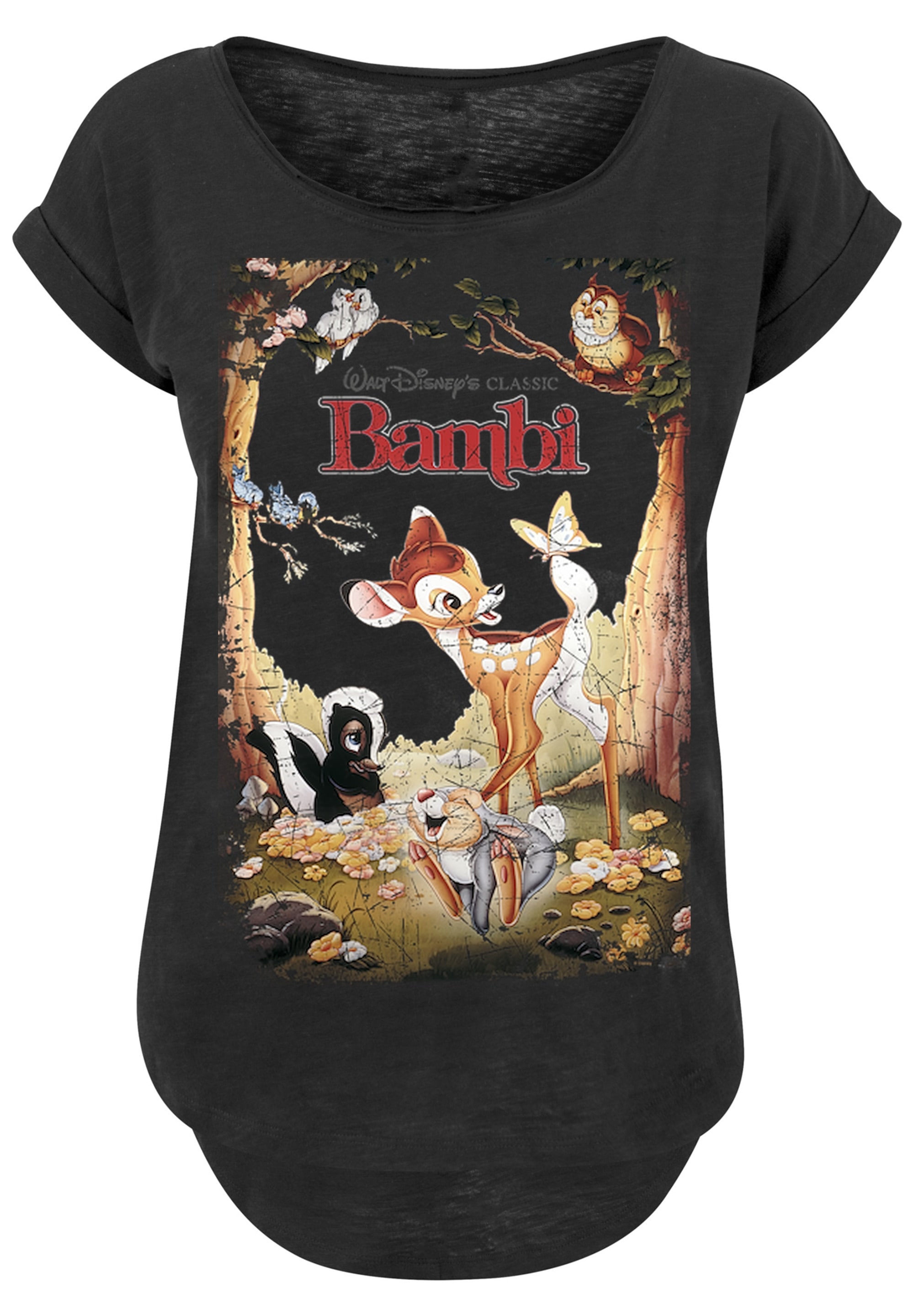 F4NT4STIC T-Shirt »Bambi I\'m shoppen | Print Retro Poster«, walking