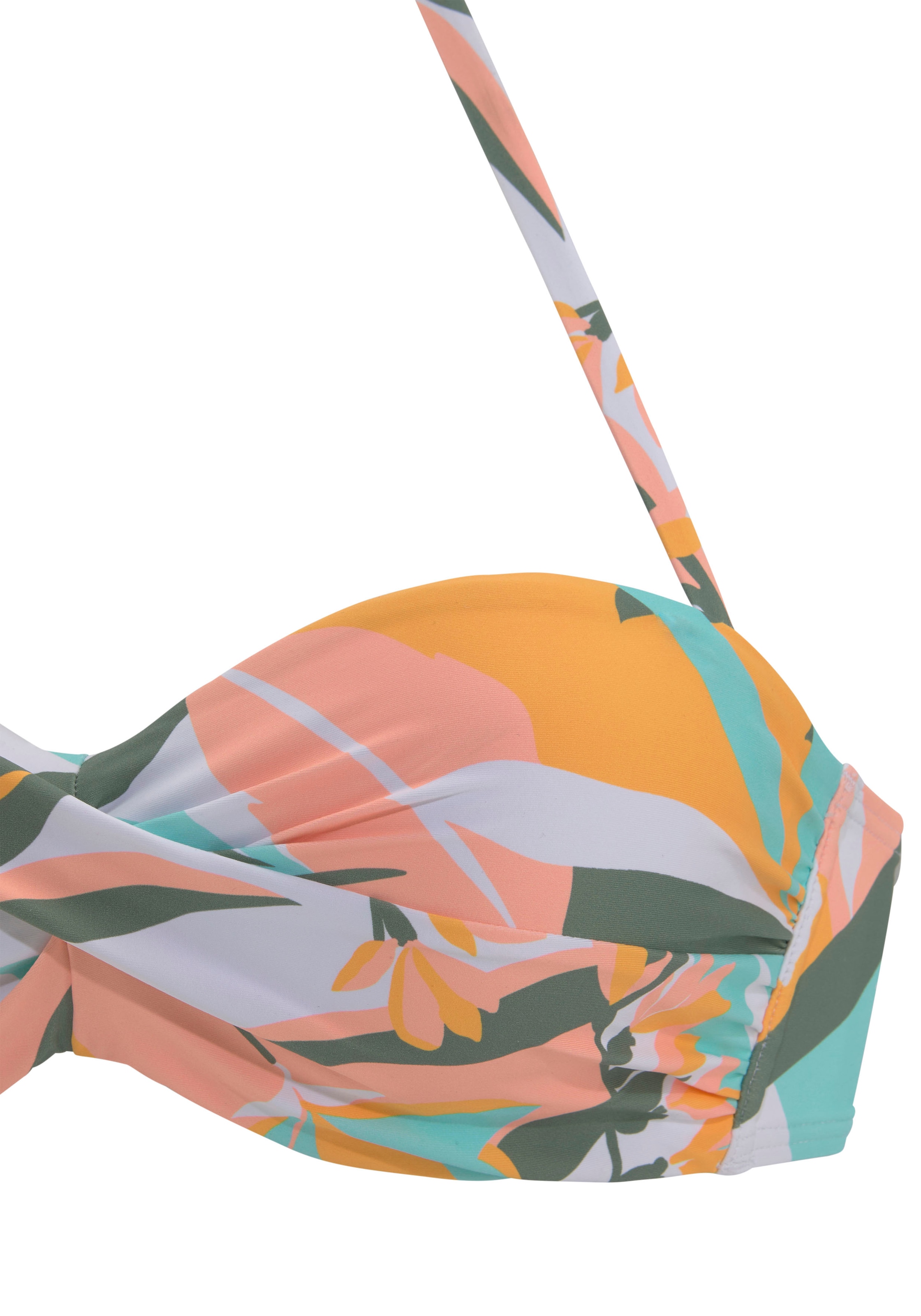 Sunseeker Bügel-Bandeau-Bikini, mit Blätterdruck