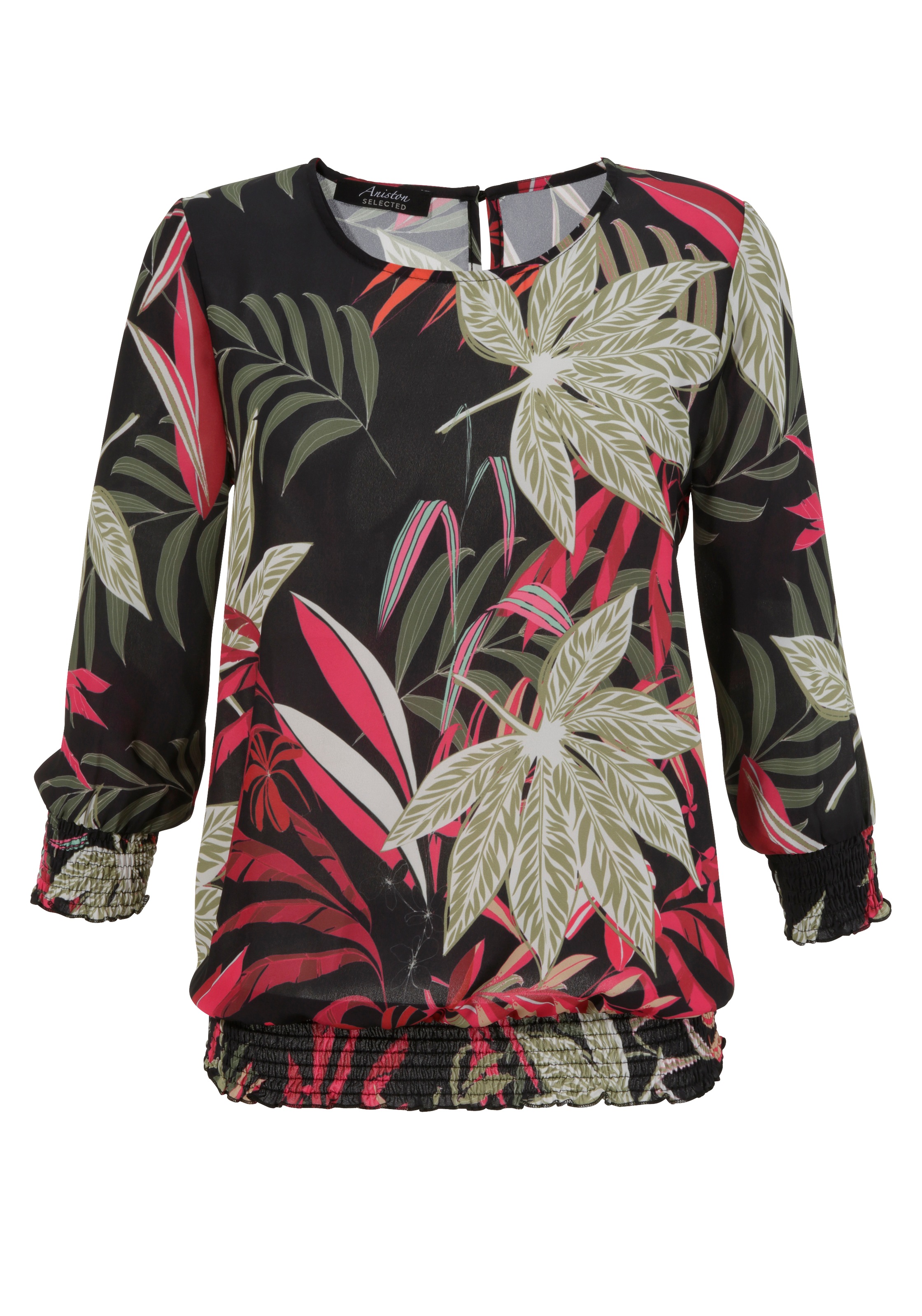 Aniston SELECTED Blouse zonder sluiting met gesmokte randen