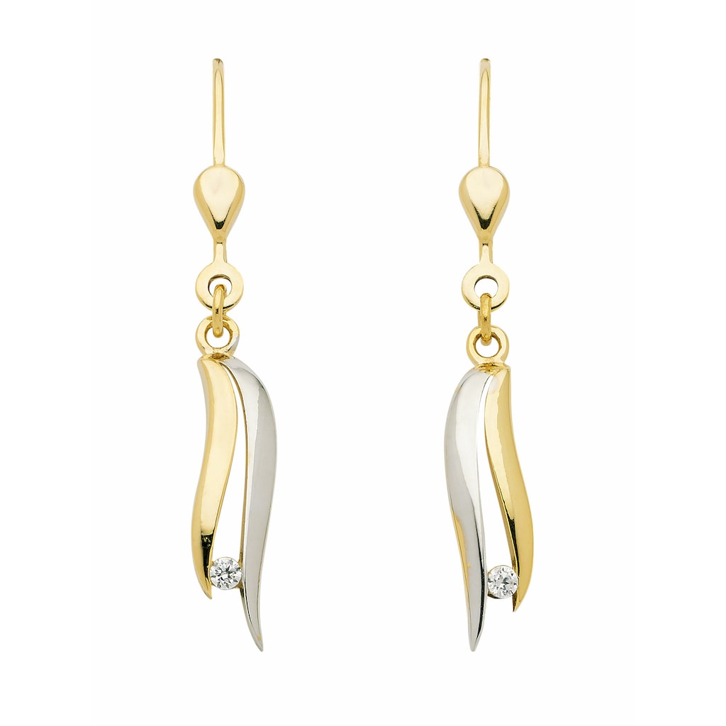 Adelia´s Paar Ohrhänger 333 Gold Ohrringe Ohrhänger mit Zirkonia mit Zirkonia Goldschmuck für Damen