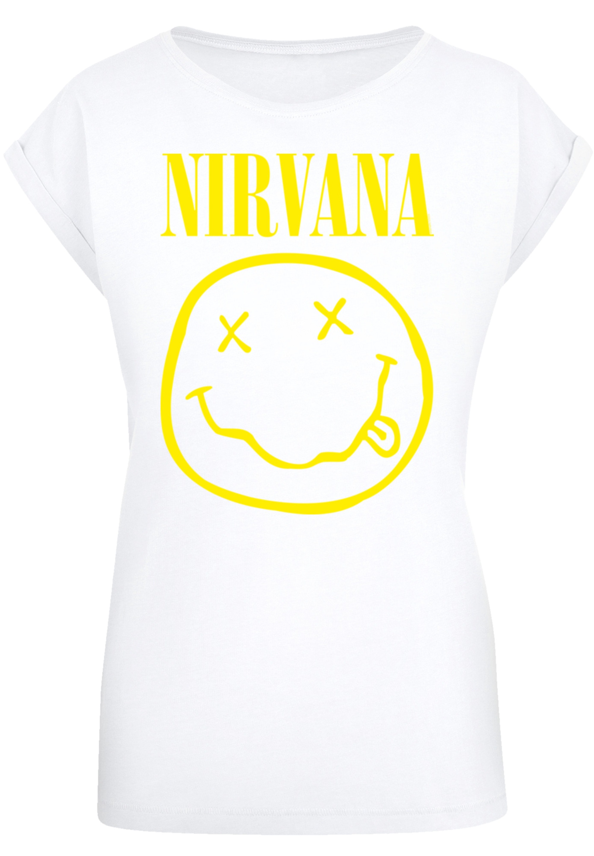 Face«, Band Rock »Nirvana Qualität online Yellow Happy Premium | F4NT4STIC I\'m T-Shirt walking kaufen