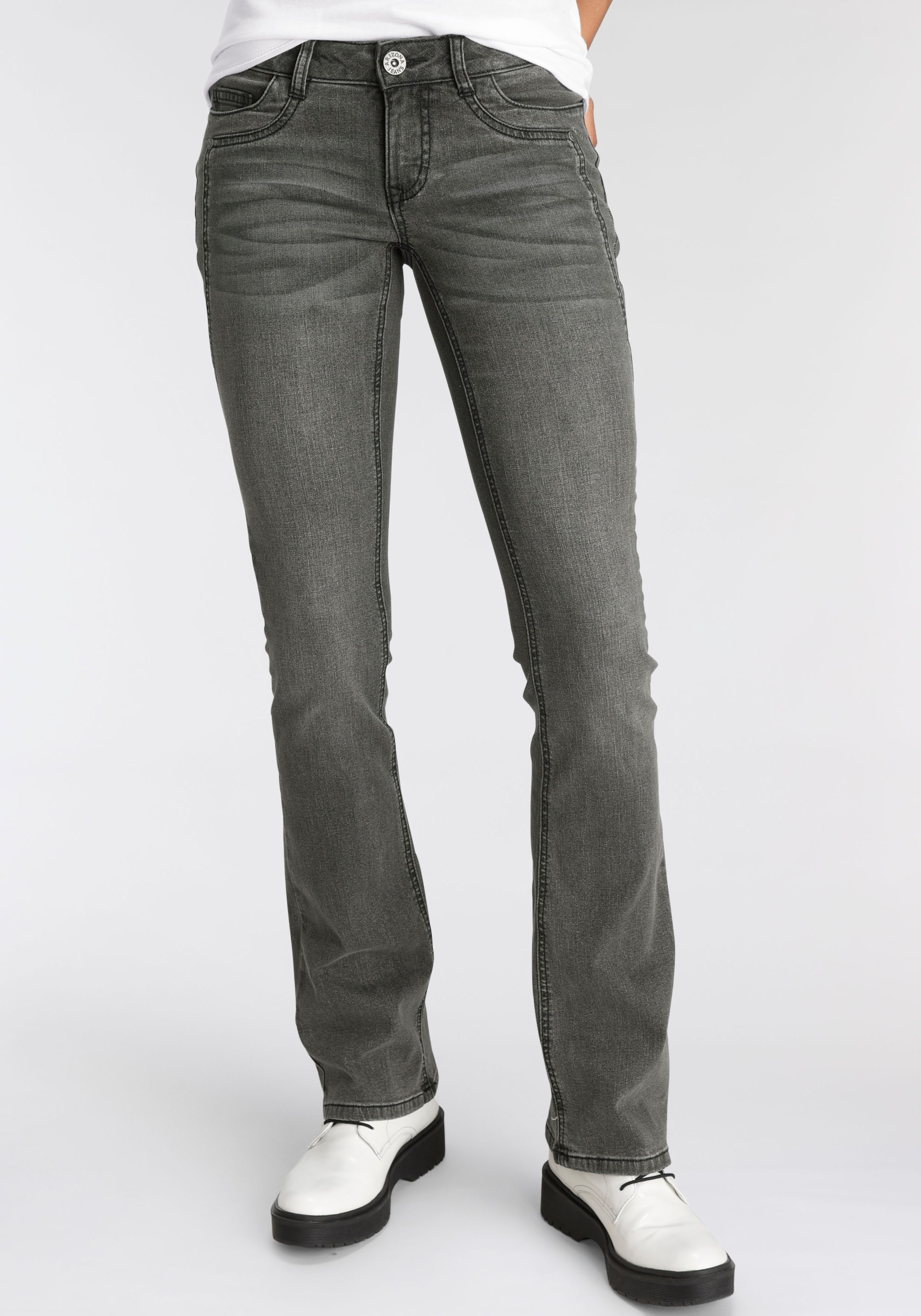 Arizona Bootcut-Jeans »mit Keileinsätzen«, Low shoppen Waist