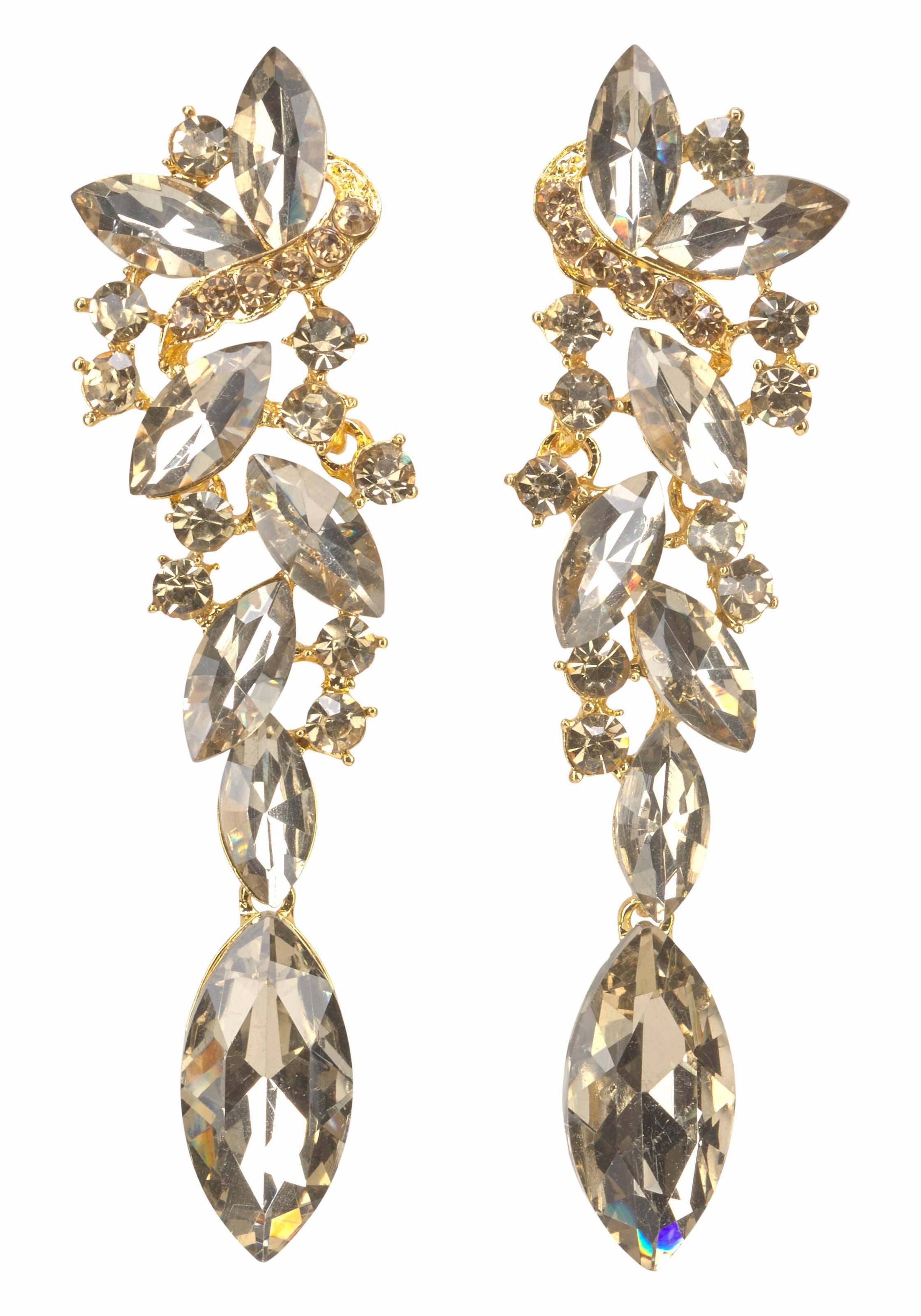 J.Jayz Paar Ohrstecker Glamour-Look (1 tlg.) mit großen funkelnden Glassteinen