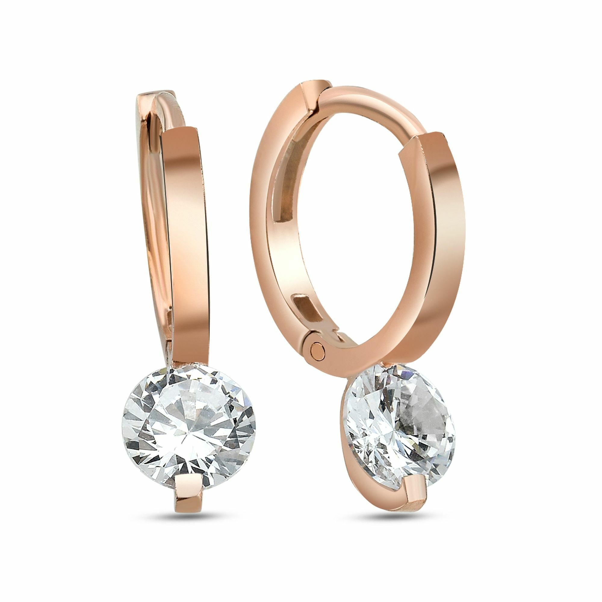 dKeniz Paar Creolen »Creolen Solitär 925/- Sterling Silber rosévergolde« kaufen