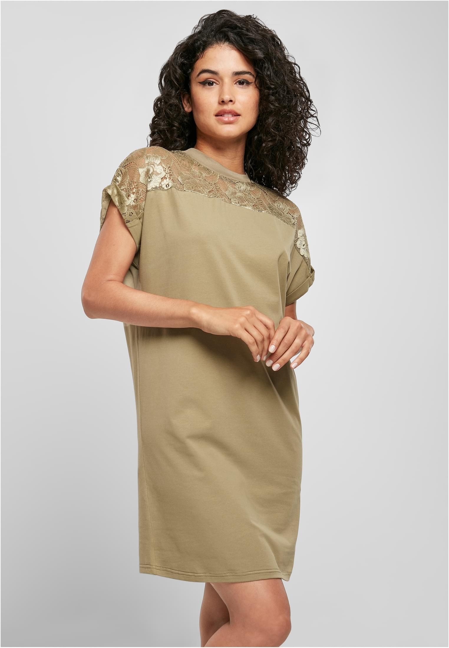 URBAN CLASSICS Jerseykleid »Damen Ladies Lace Tee Dress«, (1 tlg.) online  kaufen | I\'m walking