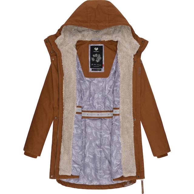 | bestellen und Wintermantel stylischer Ragwear I\'m Kapuze »Elsie«, mit Winterparka walking Teddyfleece
