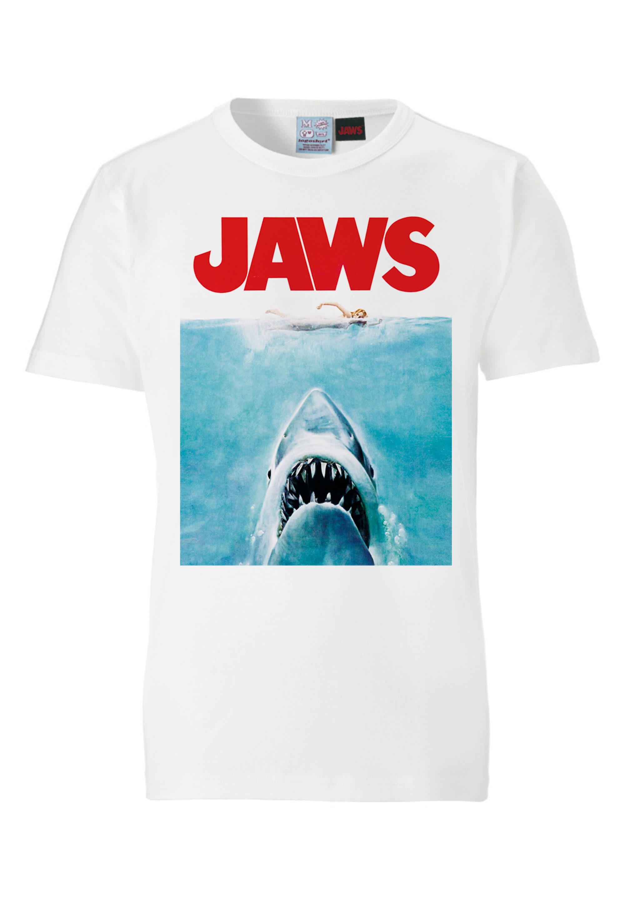 mit LOGOSHIRT walking I\'m Hai«, T-Shirt Der - weisse Print bestellen »Jaws | lizenziertem
