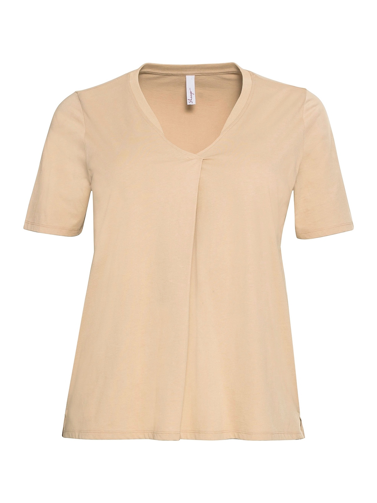Sheego T-Shirt »Große Größen«, mit shoppen | am in Falte V-Ausschnitt, walking I\'m A-Linie