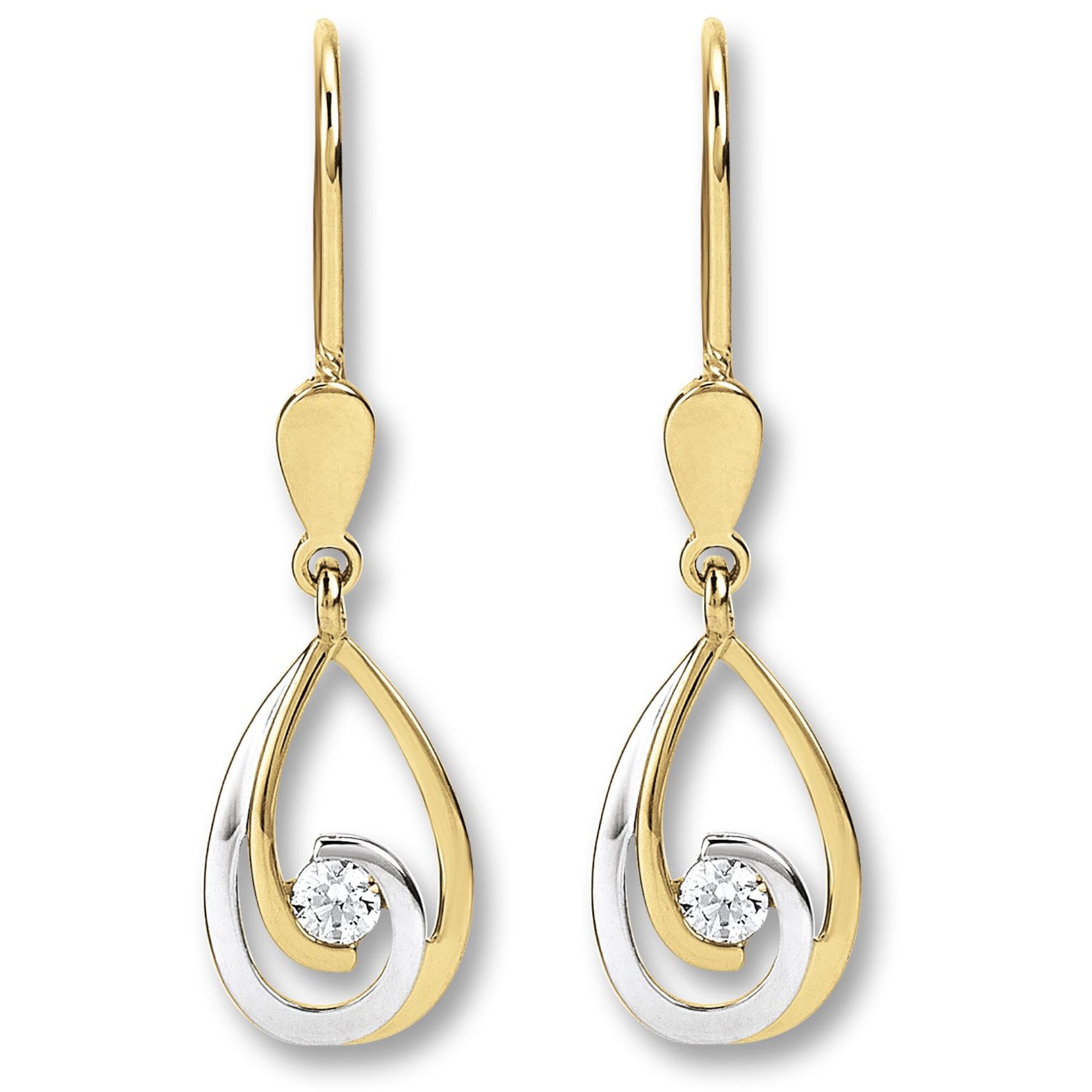 kaufen Ohrhänger Gold Ohrringe online Schmuck »Zirkonia Paar Ohrhänger walking ELEMENT Damen 333 aus | I\'m ONE Gelbgold«,