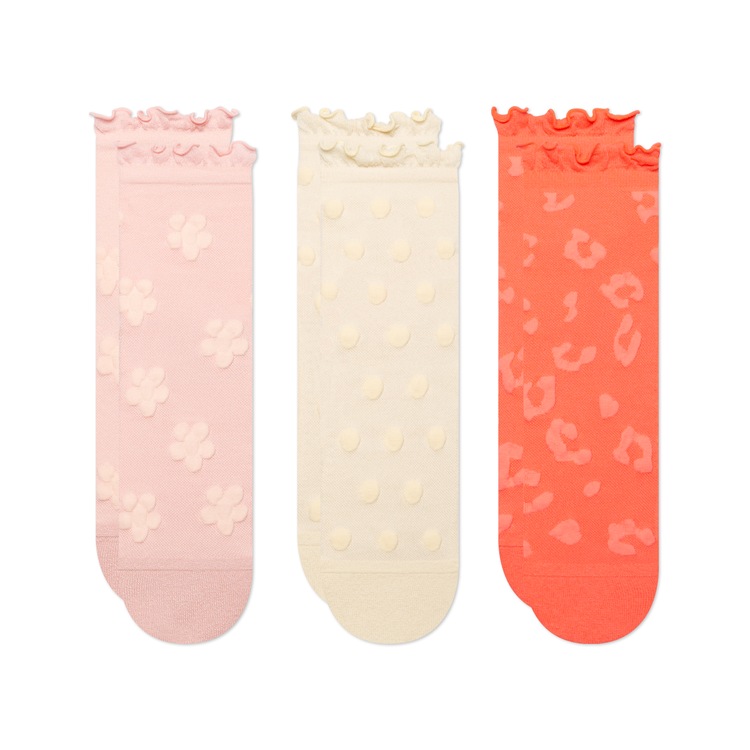 Freizeitsocken »Crocs Socks Puff Knitt Ankle«, (3 Paar), mit Dots verziert