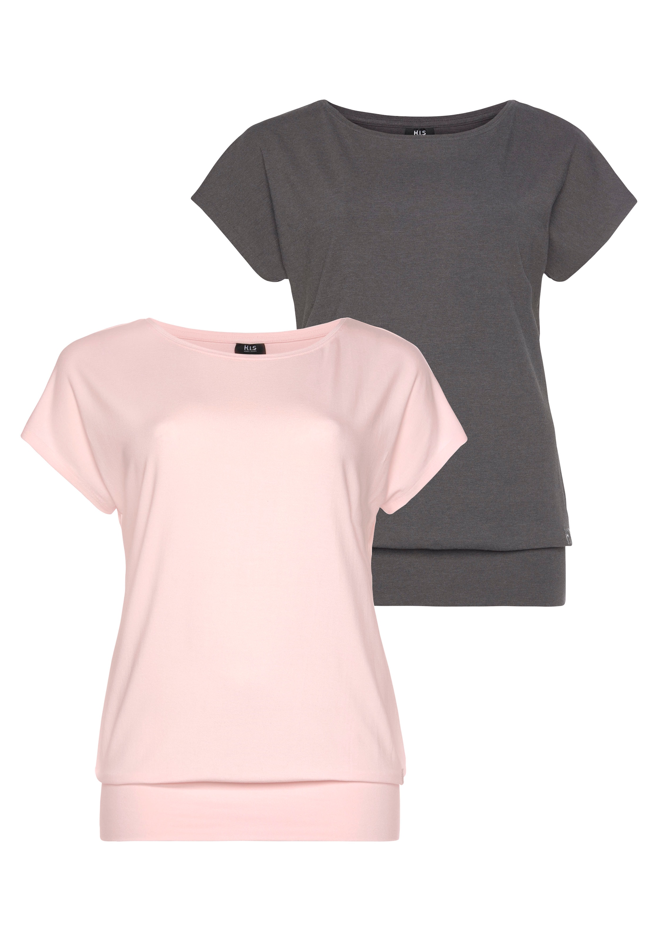 H.I.S T-Shirt »Nachhaltige Viskose«, (2er-Pack), in großen Größen kaufen