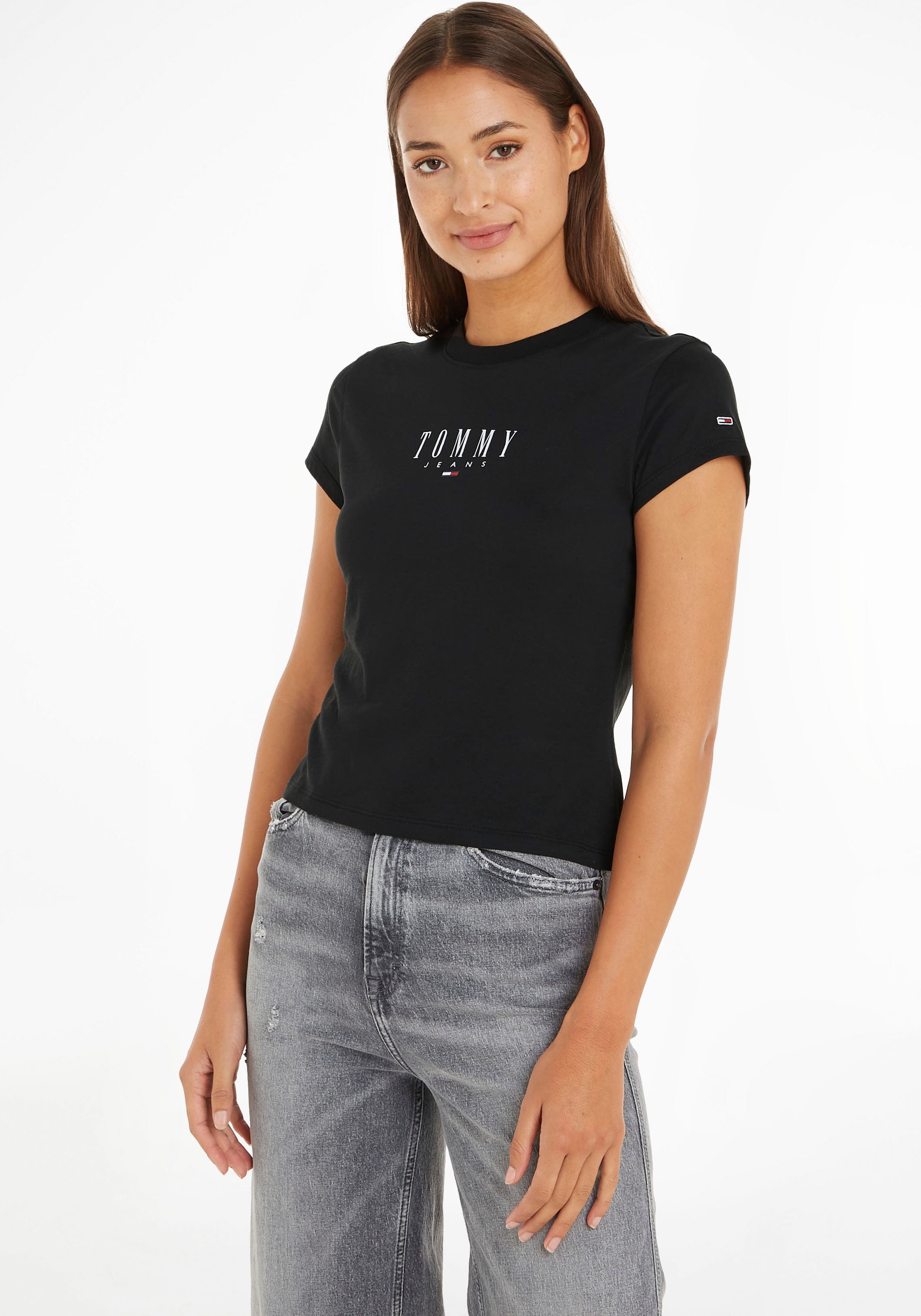 Tommy Jeans T-Shirt »TJW BBY ESSENTIAL LOGO 2«, mit Logodruck und  Logostickerei online