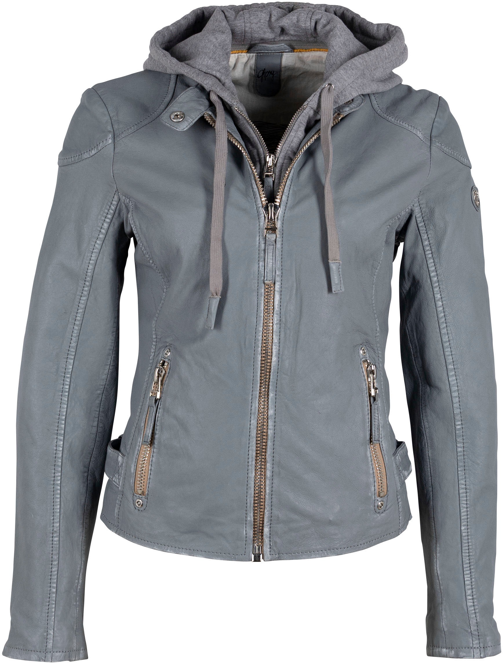 gipsy -  Lederjacke "GWFinja S23 LABAGV", mit Kapuze