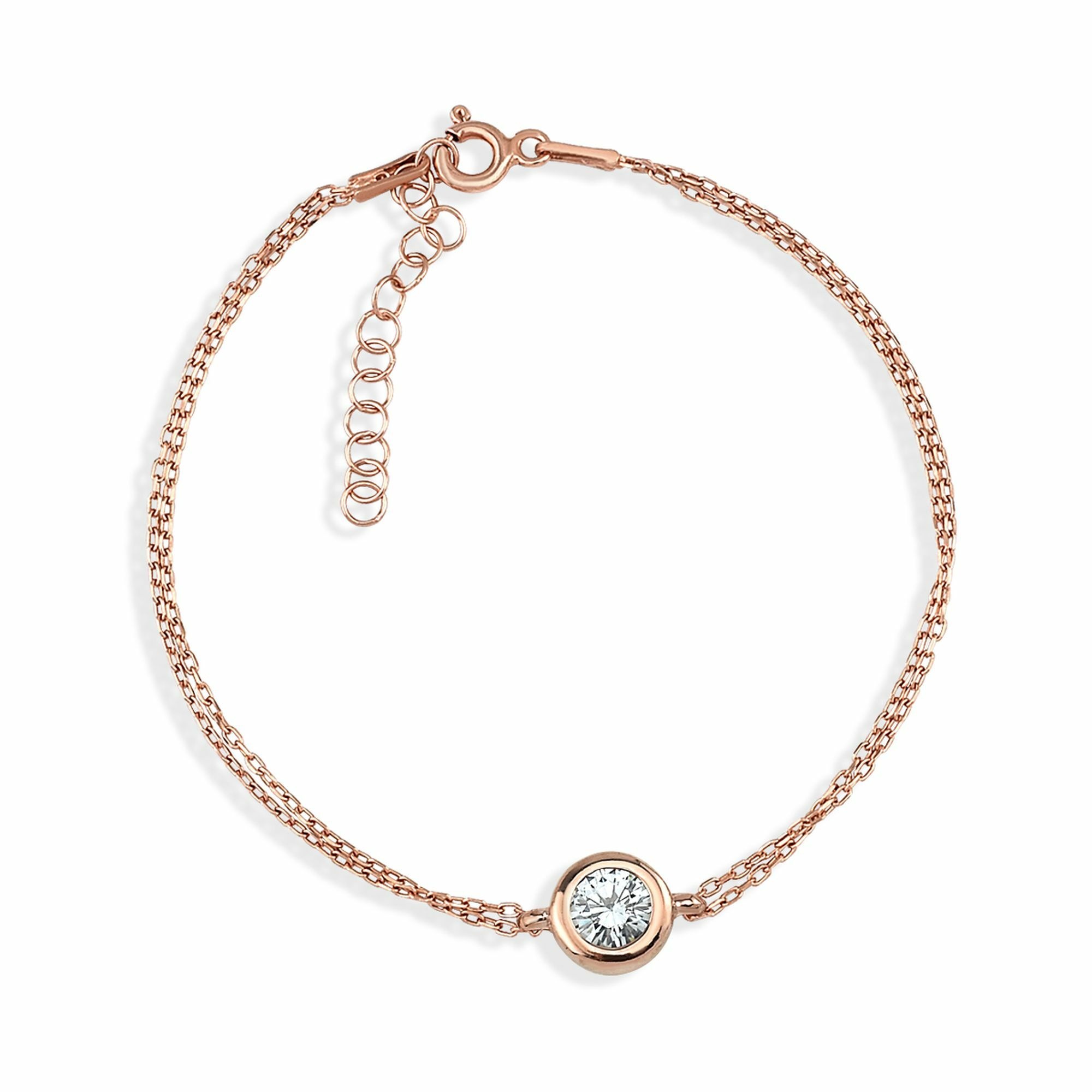 dKeniz Armband »925/- Sterling Silber rosévergoldet Solitär«, (Set, 1 tlg.) kaufen