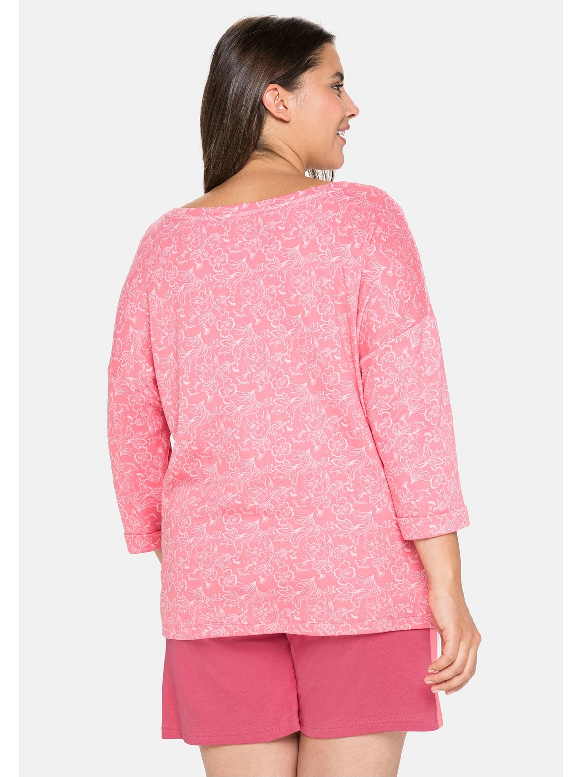 Sheego Sweatshirt Oversized-Form Große aus Mix Baumwoll-Modal- legerer Größen in