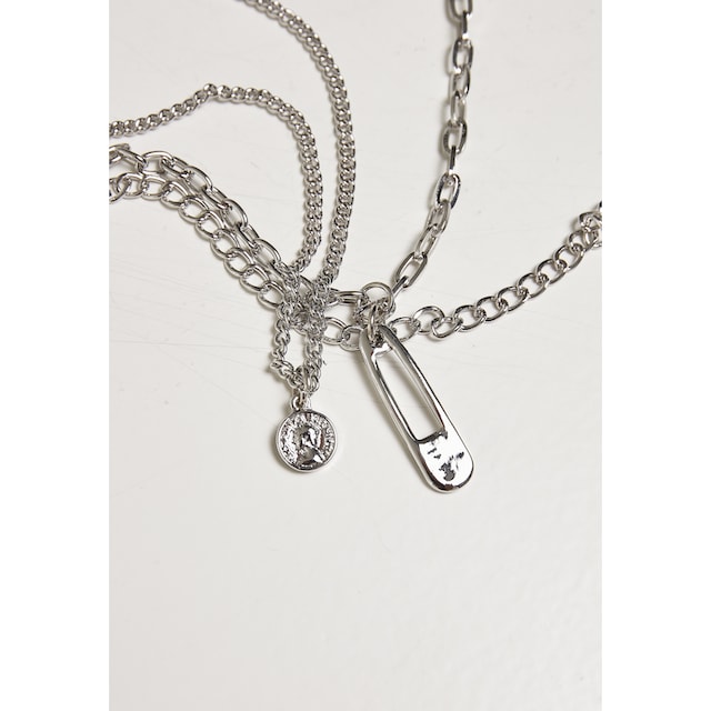 URBAN CLASSICS Edelstahlkette »Accessoires Safety Pin Layering Necklace«  kaufen | I'm walking