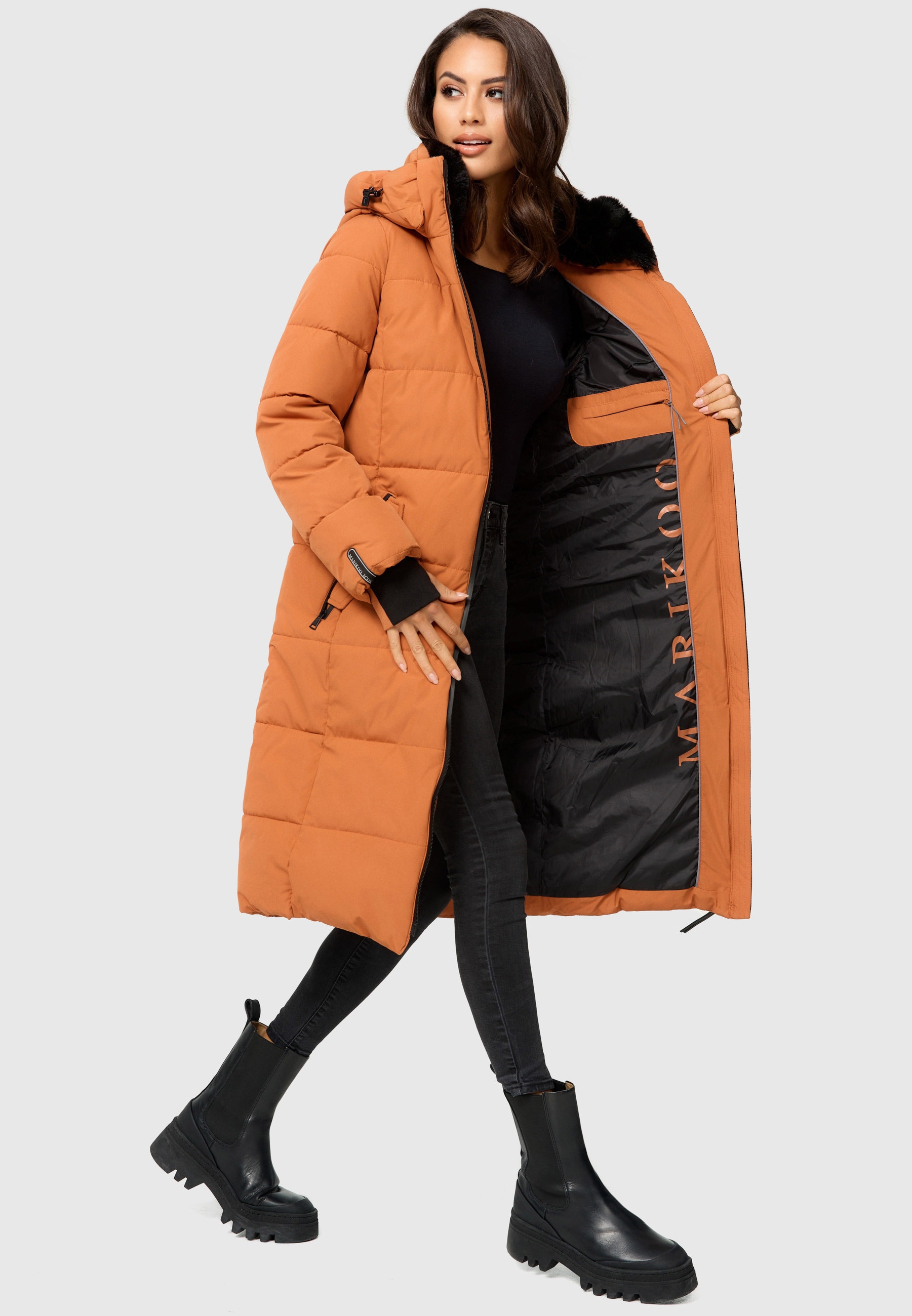 Marikoo Steppjacke »Zuraraa XVI«, langer Winter Mantel gesteppt shoppen |  I\'m walking