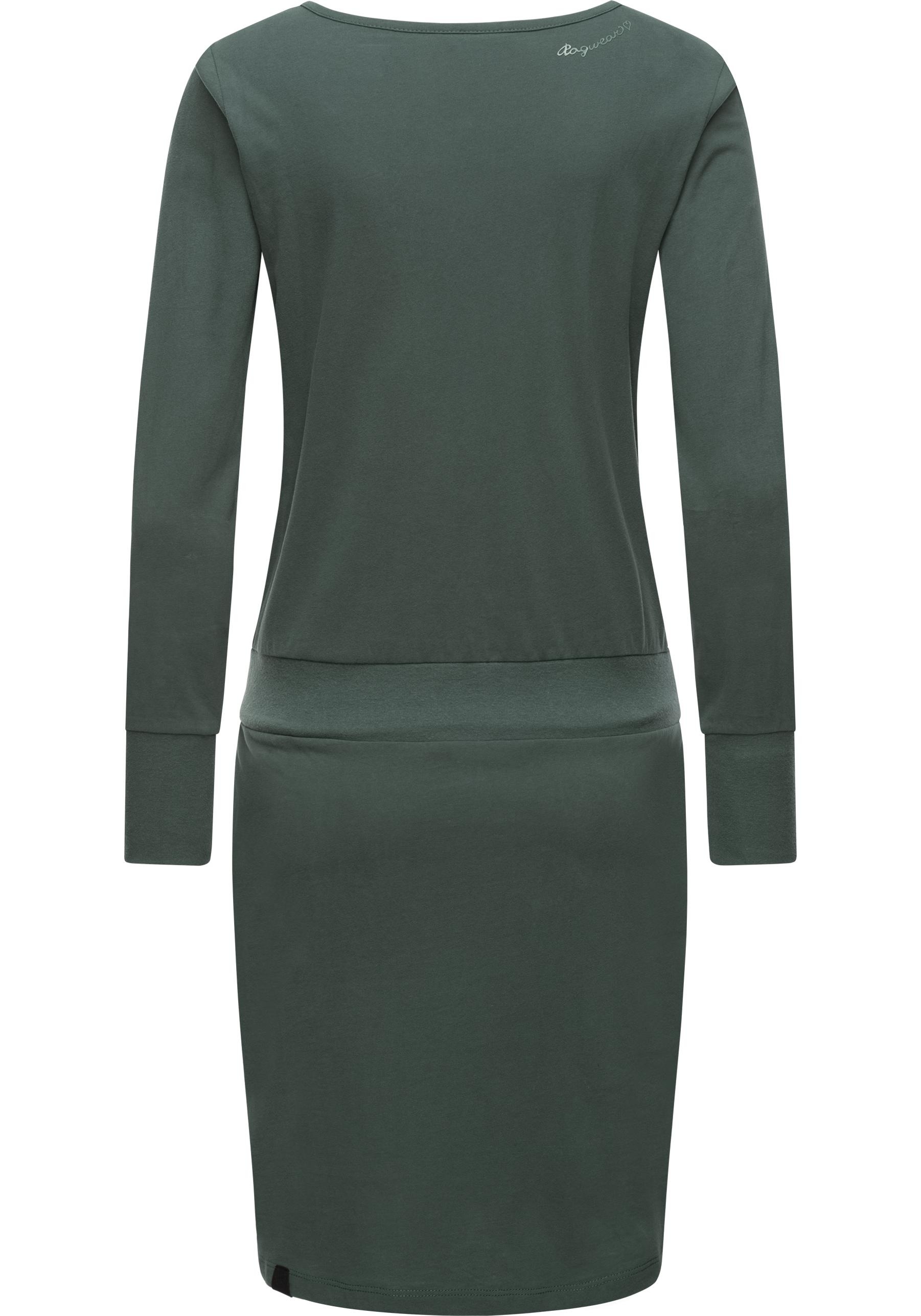 Ragwear Jerseykleid »Penellope«, Taillenzugband mit Langärmliges Baumwoll-Kleid online Damen