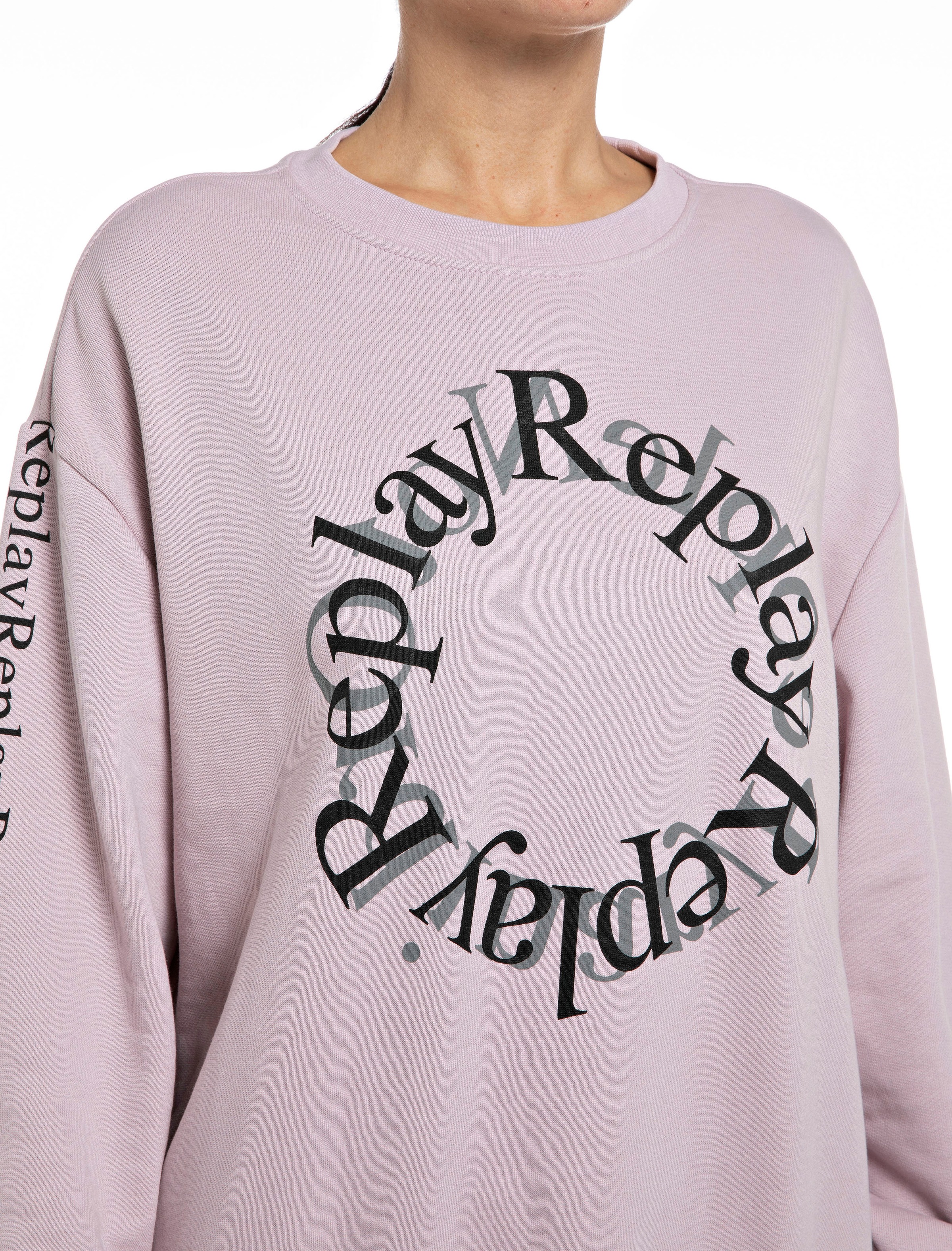 Replay Sweatshirt, mit an Kontrast walking Markenprint vorn in | Ärmeln bestellen und den I\'m