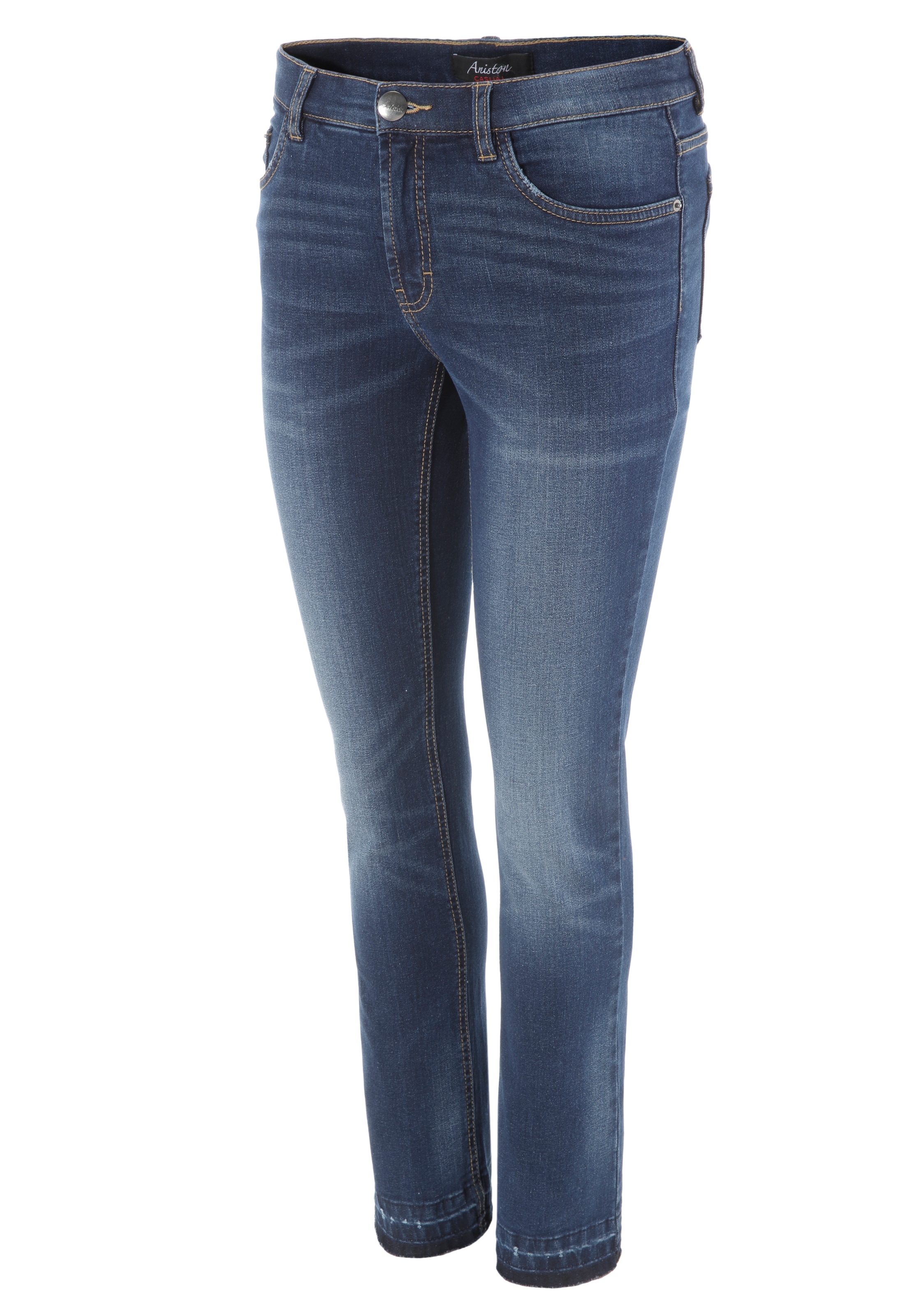 Aniston CASUAL Waschung shoppen am trendiger Beinabschluss Bootcut-Jeans, ausgefranstem leicht mit