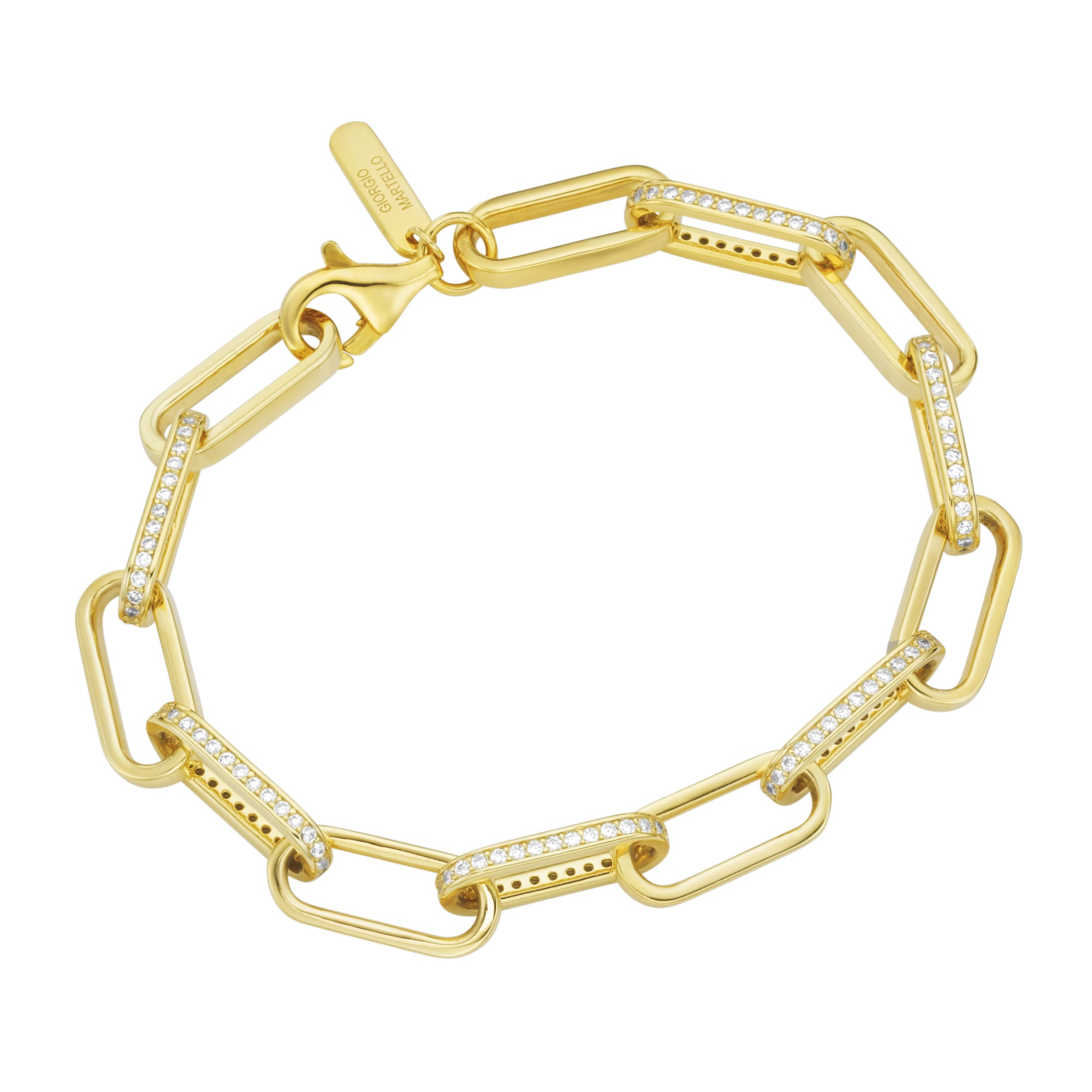 GIORGIO MARTELLO MILANO Armband 925« kaufen | Silber mit vergoldet, Zirkonia, I\'m online walking »Gliederkette