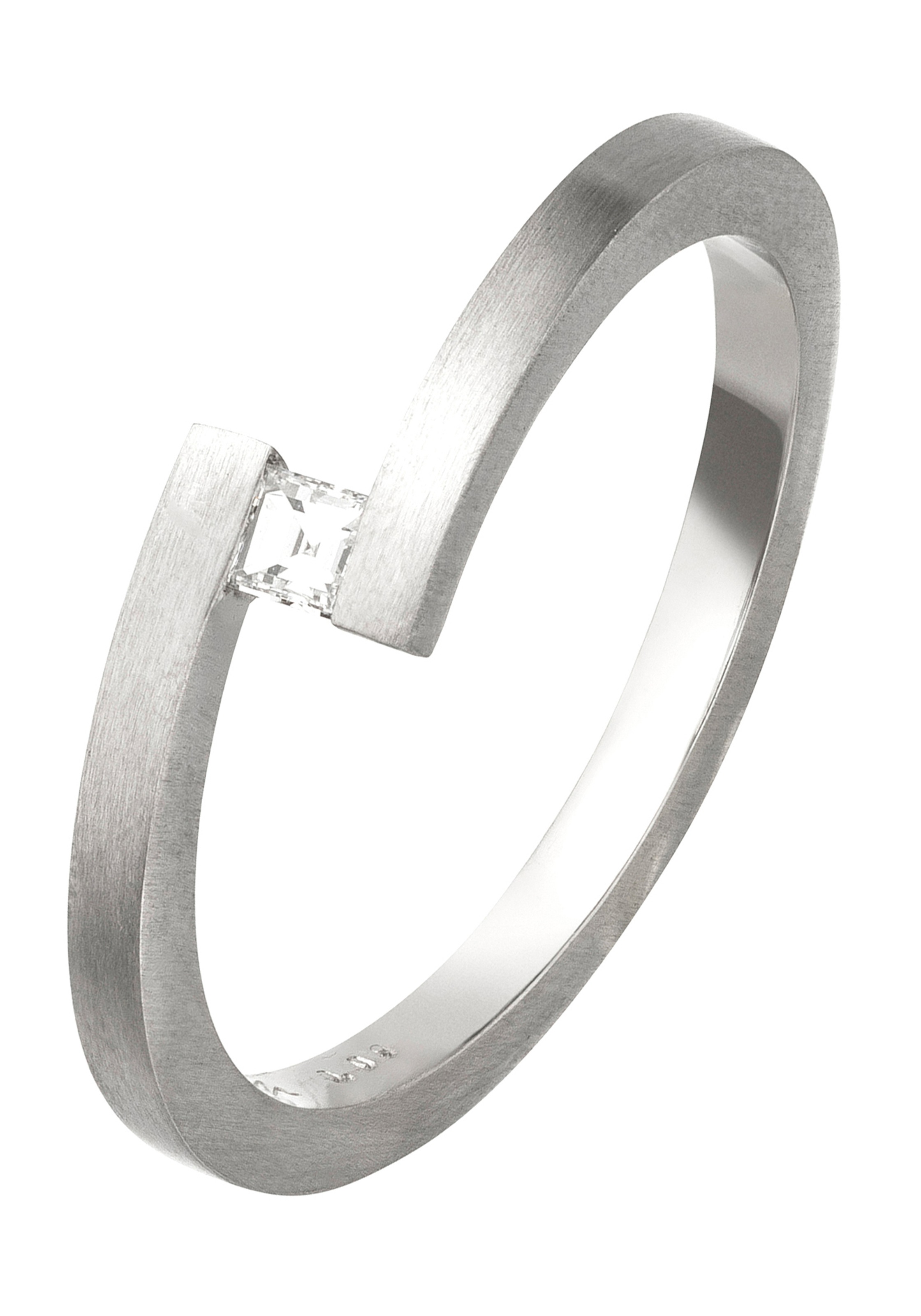 JOBO Fingerring 950 Platin mit Diamant im Caree-Schliff