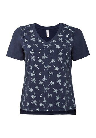 Sheego T-Shirt »T-Shirt«, mit tiefem V-Ausschnitt und Palmenprint vorn kaufen