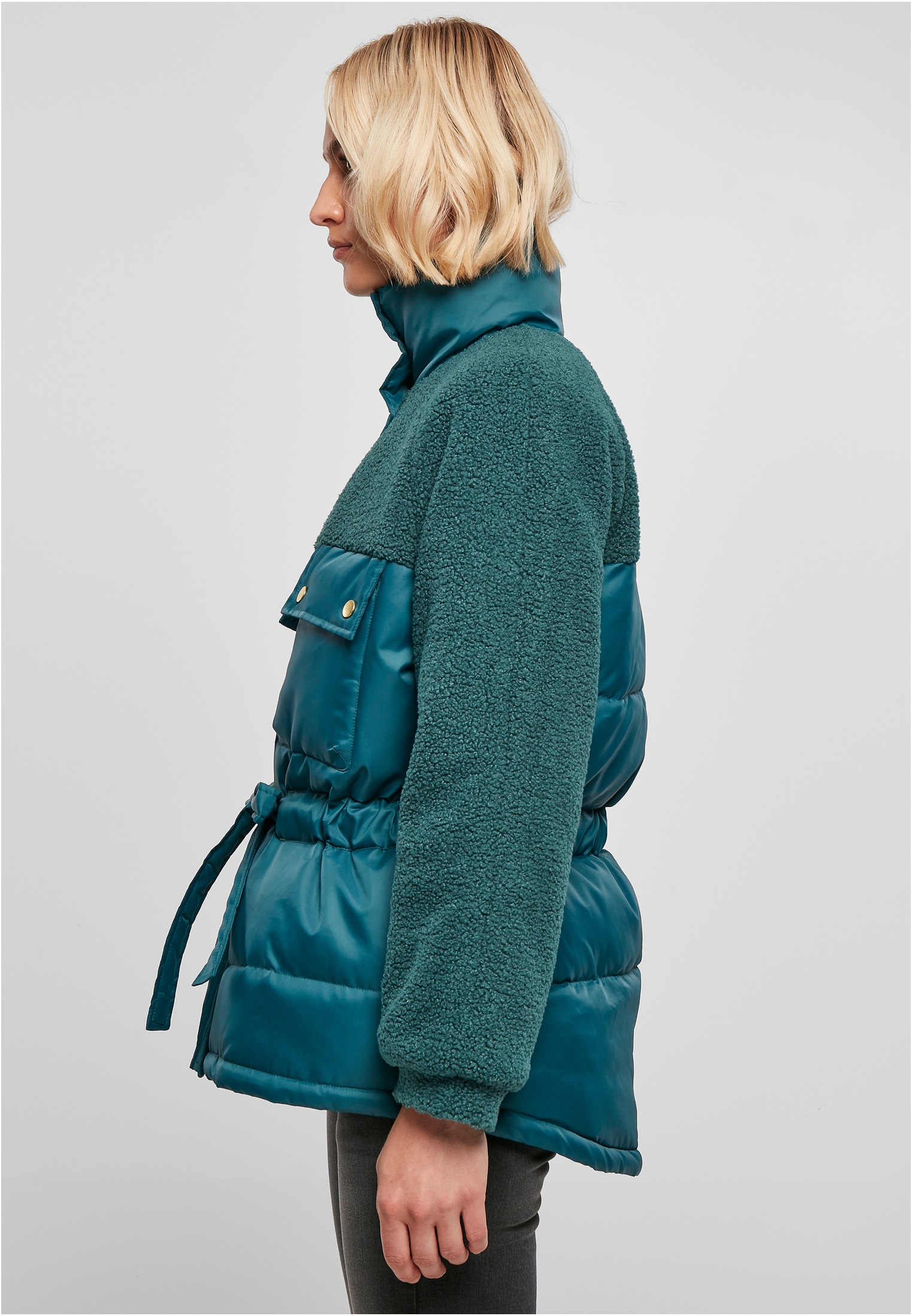 URBAN CLASSICS Winterjacke »Damen Ladies Sherpa Mix Puffer Jacket«, (1 St.),  ohne Kapuze online | I\'m walking