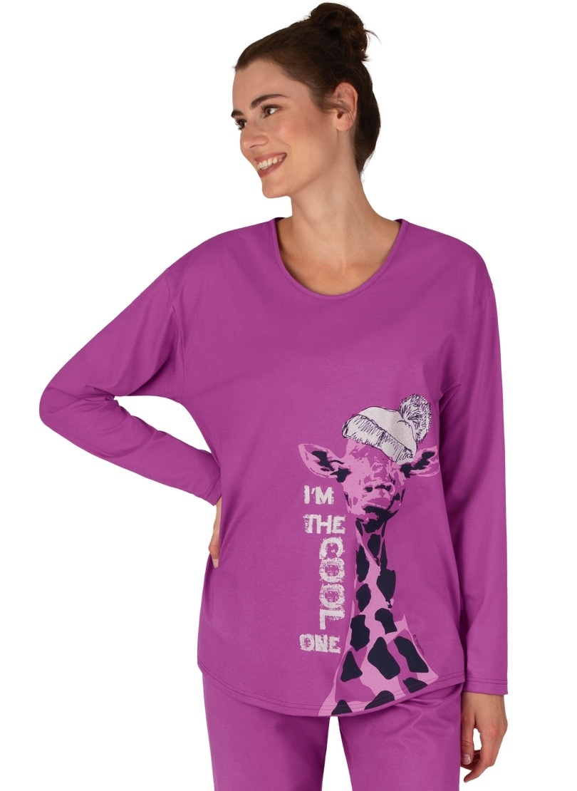 Schlafanzug »TRIGEMA mit Giraffen-Motiv« | kaufen walking Trigema Schlafshirt Langarm I\'m