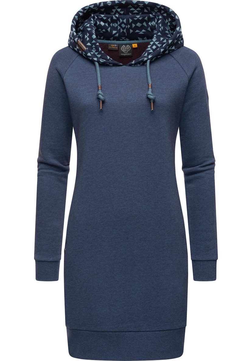 Ragwear mit Baumwoll online Langärmliges »Sabreen«, Kapuze Sweatkleid Kleid