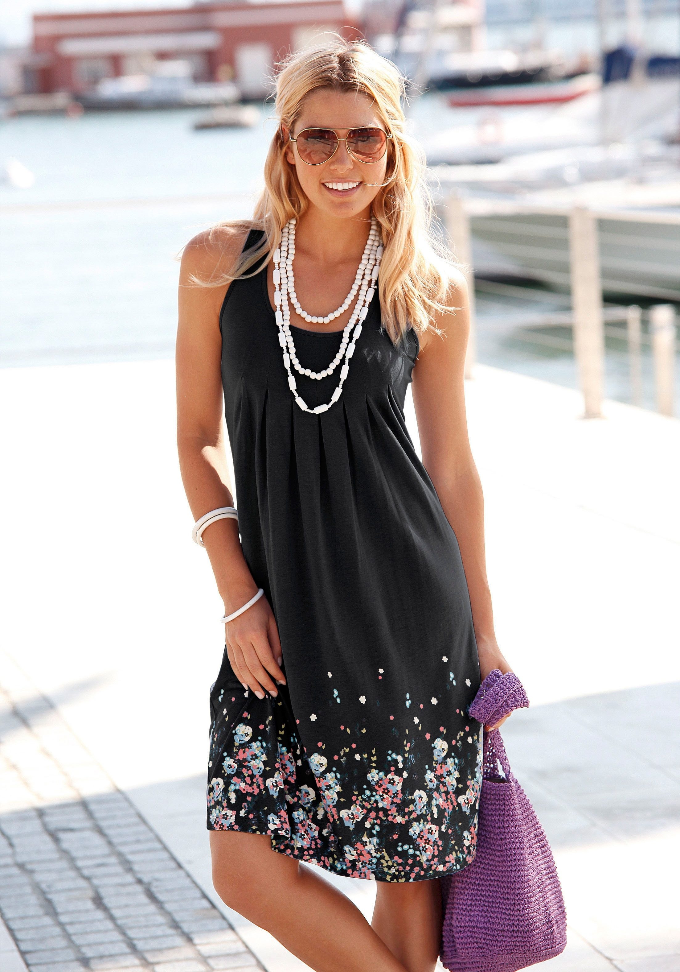 Beachtime Strandkleid, mit Blumenprint, Strandmode, I\'m kaufen walking Strandbekleidung 