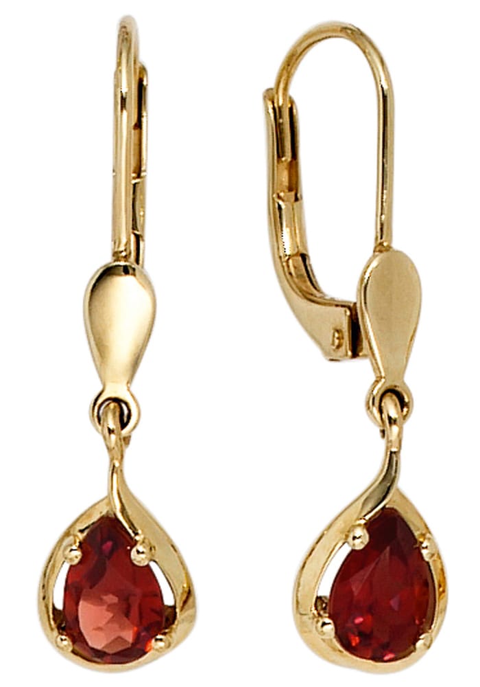 JOBO Paar Ohrhänger »Tropfen-Ohrringe«, 585 Gold mit Granat kaufen | I'm  walking