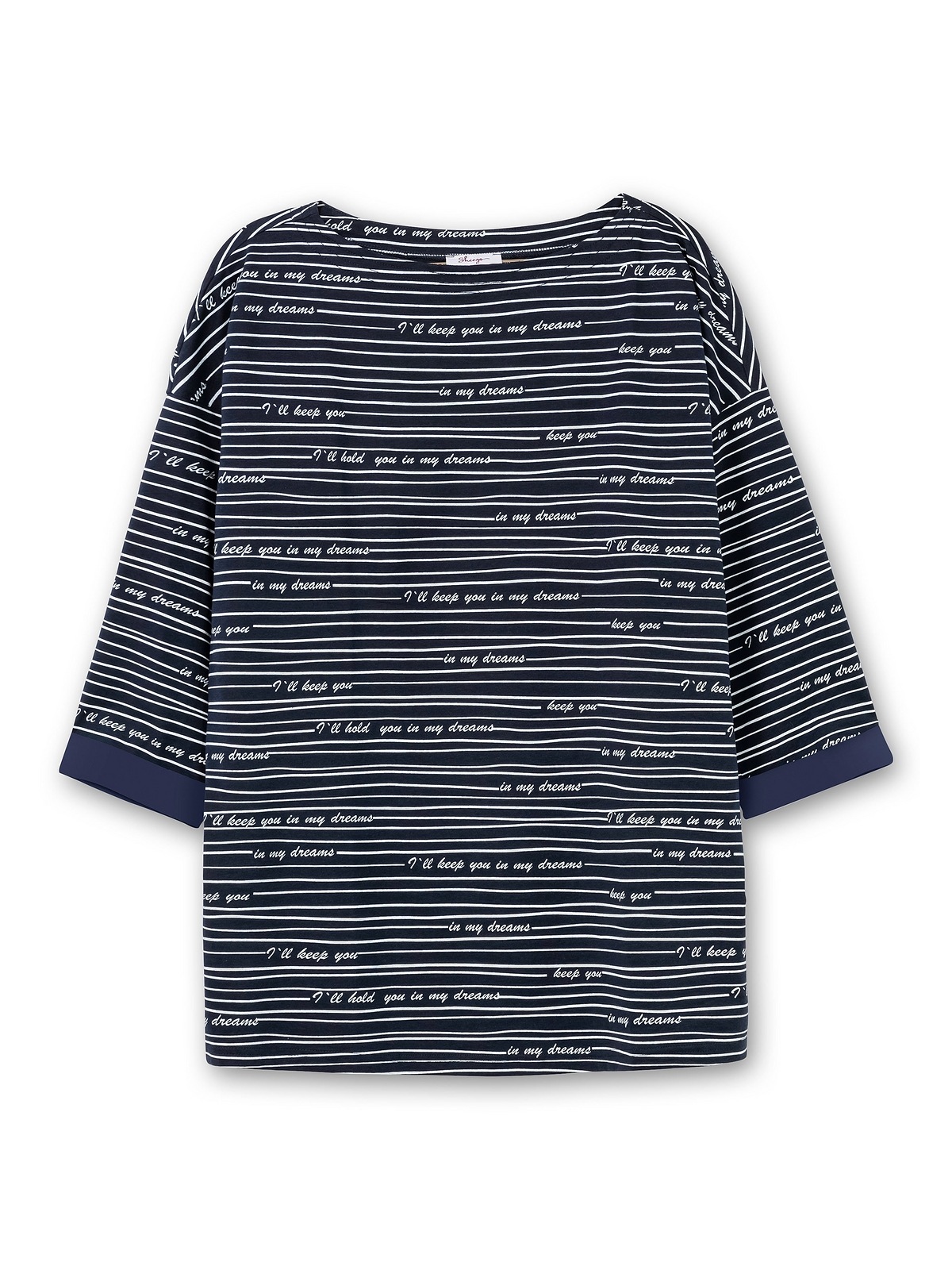 Sheego 3/4-Arm-Shirt »Große Größen«, mit Streifen und Wordingprint online |  I\'m walking | Shirts