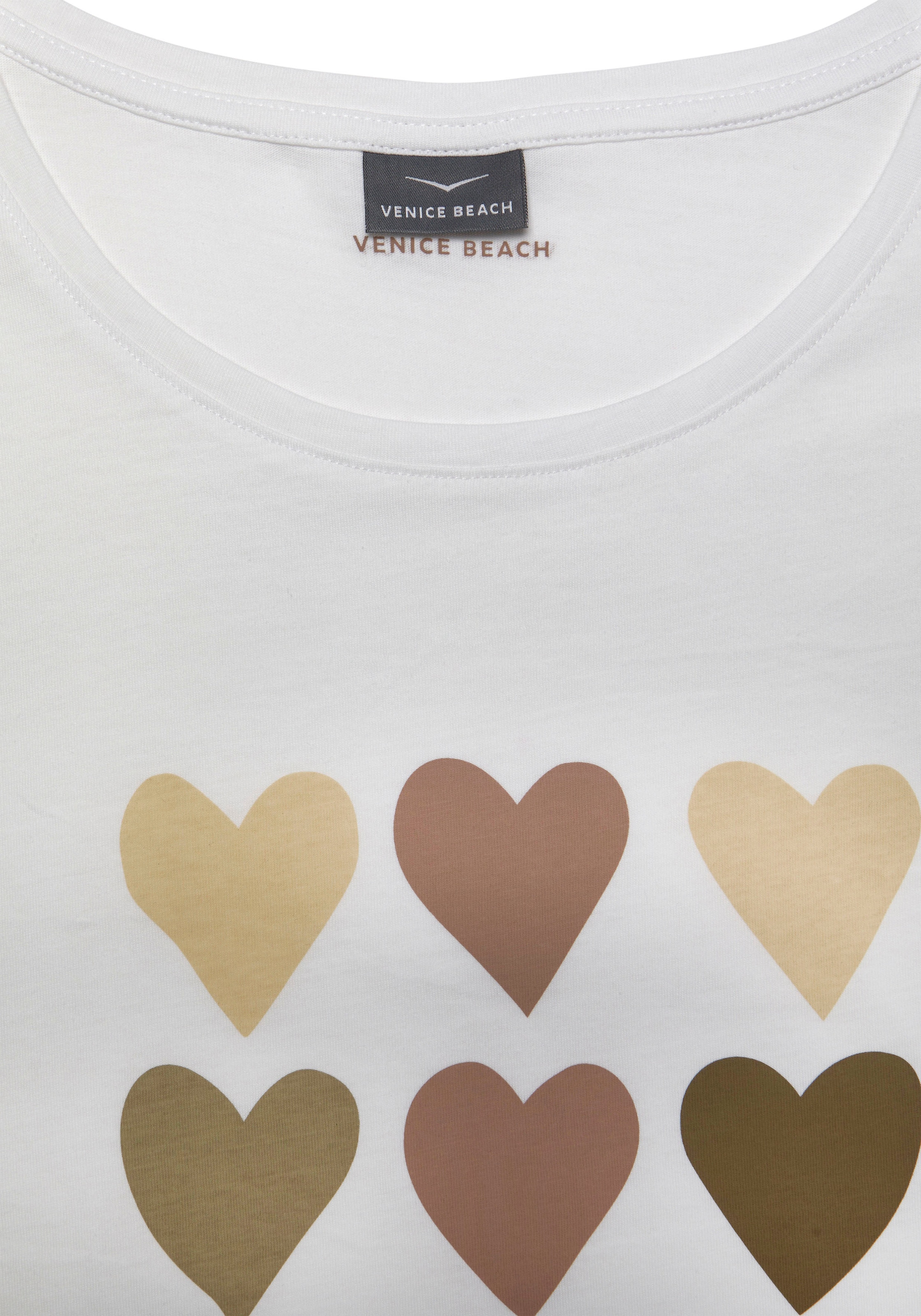 Venice Beach T-Shirt, mit Herzchen-Druck, Kurzarmshirt aus Baumwolle, Basic  online | I\'m walking