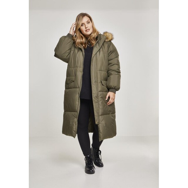 URBAN CLASSICS Winterjacke »Damen Ladies Oversize Faux Fur Puffer Coat«, (1  St.), mit Kapuze kaufen | I'm walking